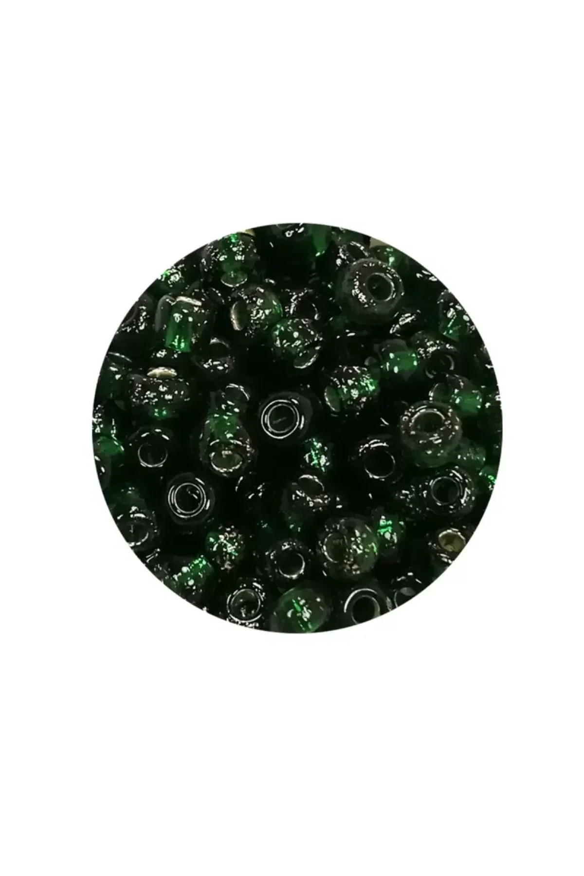 Dökme Cam Kum Boncuk Büyük Boy (6/0) 4 mm - 20 Gram - Şeffaf Koyu Yeşil - BNC100 - Just Cheap Store Görsel 2