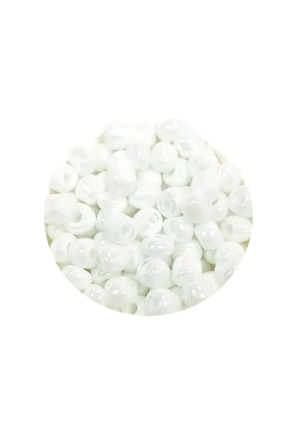 Dökme Cam Kum Boncuk Büyük Boy (6/0) 4 mm - 60 Gram - Kar Beyaz - BNC109 - Just Cheap Store Görsel 4