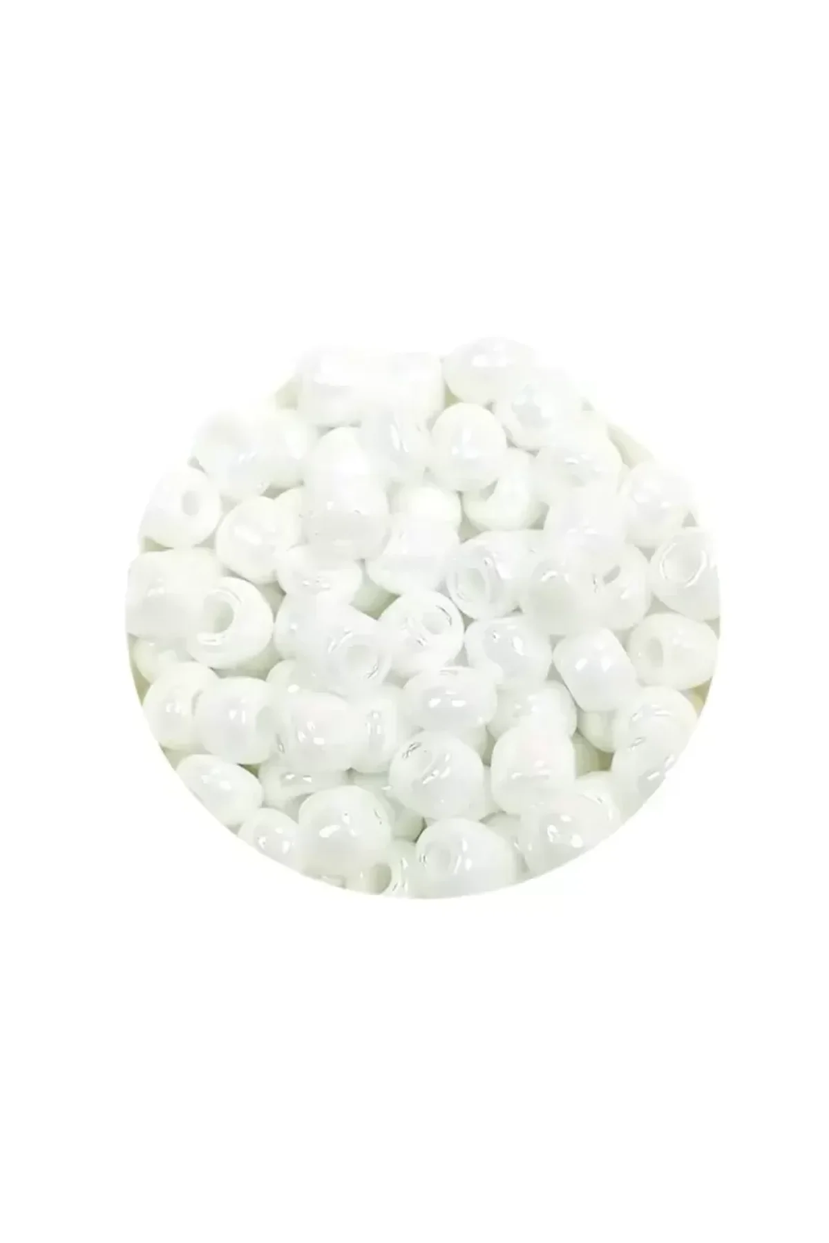 Dökme Cam Kum Boncuk Büyük Boy (6/0) 4 mm - 60 Gram - Kar Beyaz - BNC109 - Just Cheap Store Görsel 2