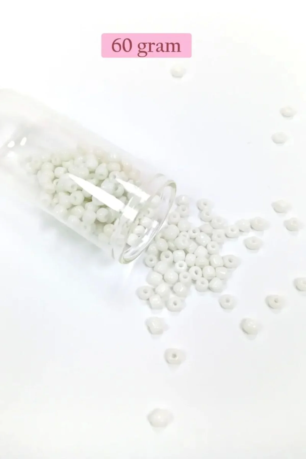 Dökme Cam Kum Boncuk Büyük Boy (6/0) 4 mm - 60 Gram - Beyaz - BNC111 - Just Cheap Store Görsel 3