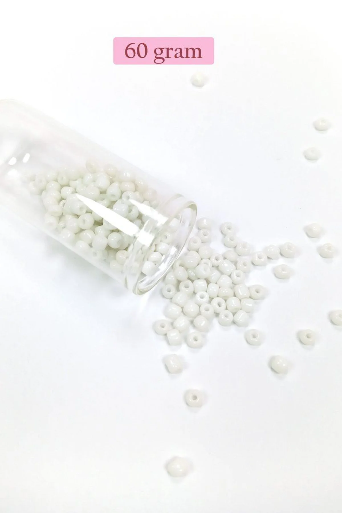 Dökme Cam Kum Boncuk Büyük Boy (6/0) 4 mm - 60 Gram - Beyaz - BNC111 - Just Cheap Store Görsel 5