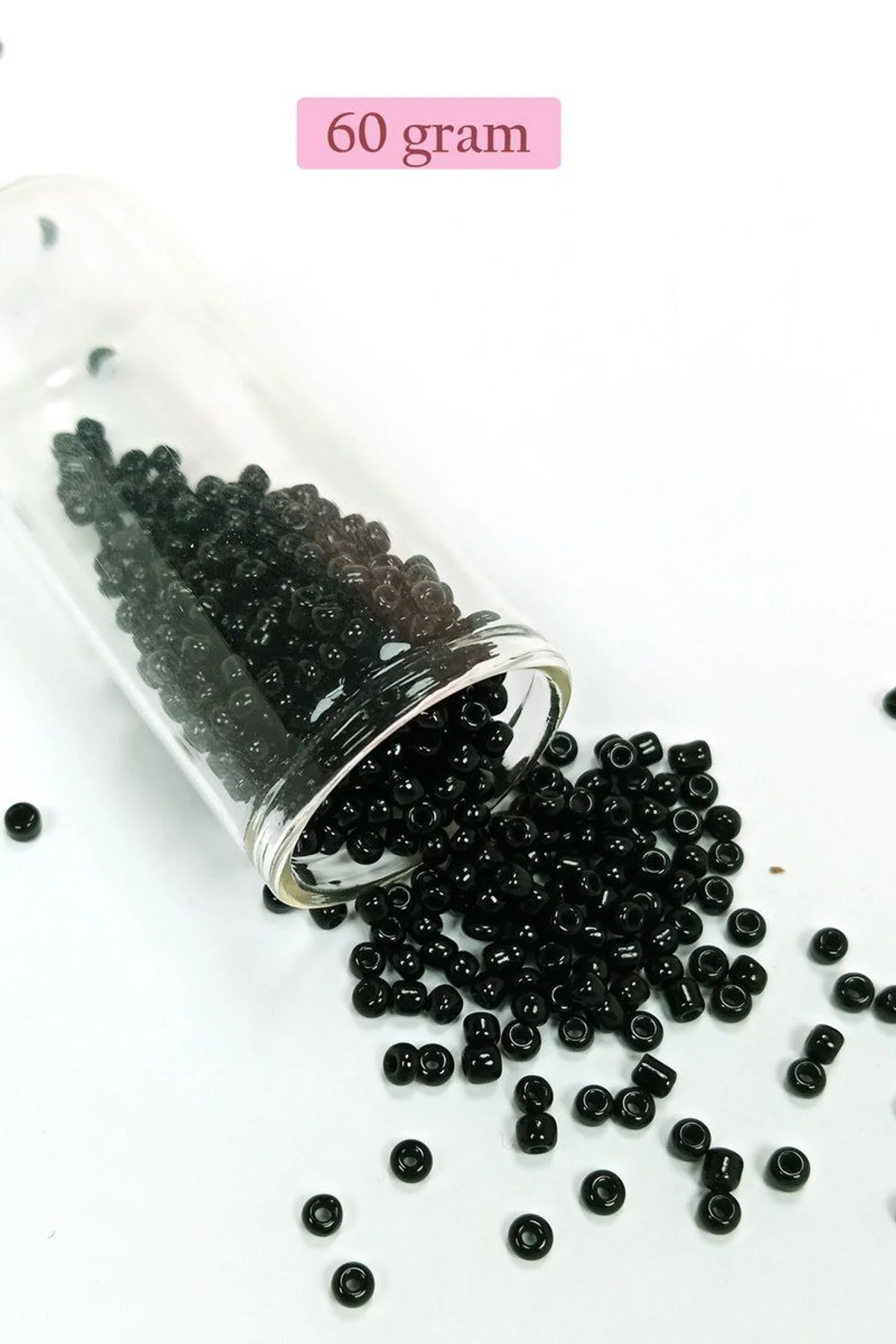 Dökme Cam Kum Boncuk (8/0) 3 mm - 60 Gram - Parlak Siyah - BNC211 - Just Cheap Store Görsel 5