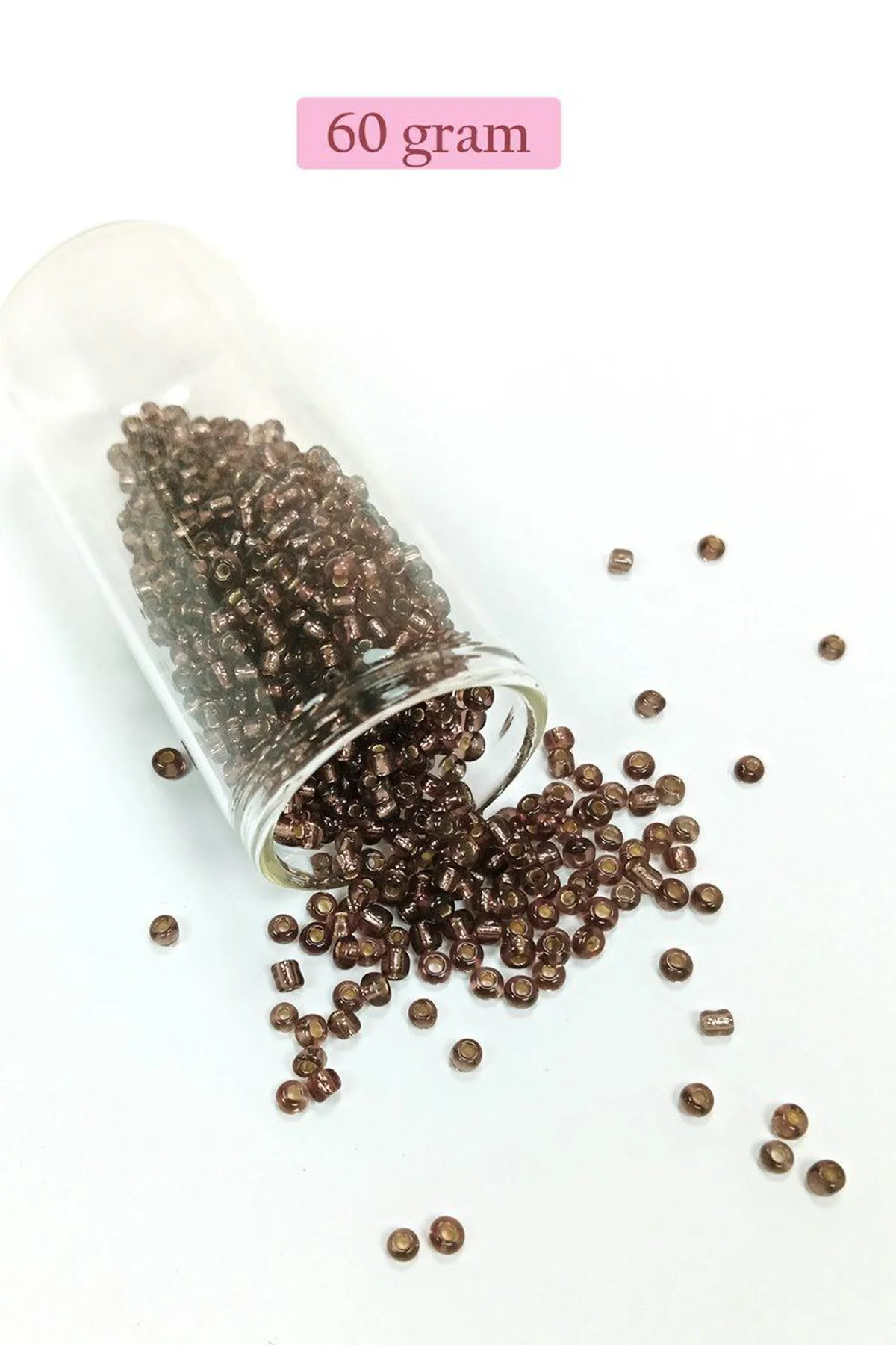 Dökme Cam Kum Boncuk (8/0) 3 mm - 60 Gram - Şefaff Alacalı Kahve - BNC213 - Just Cheap Store Görsel 5
