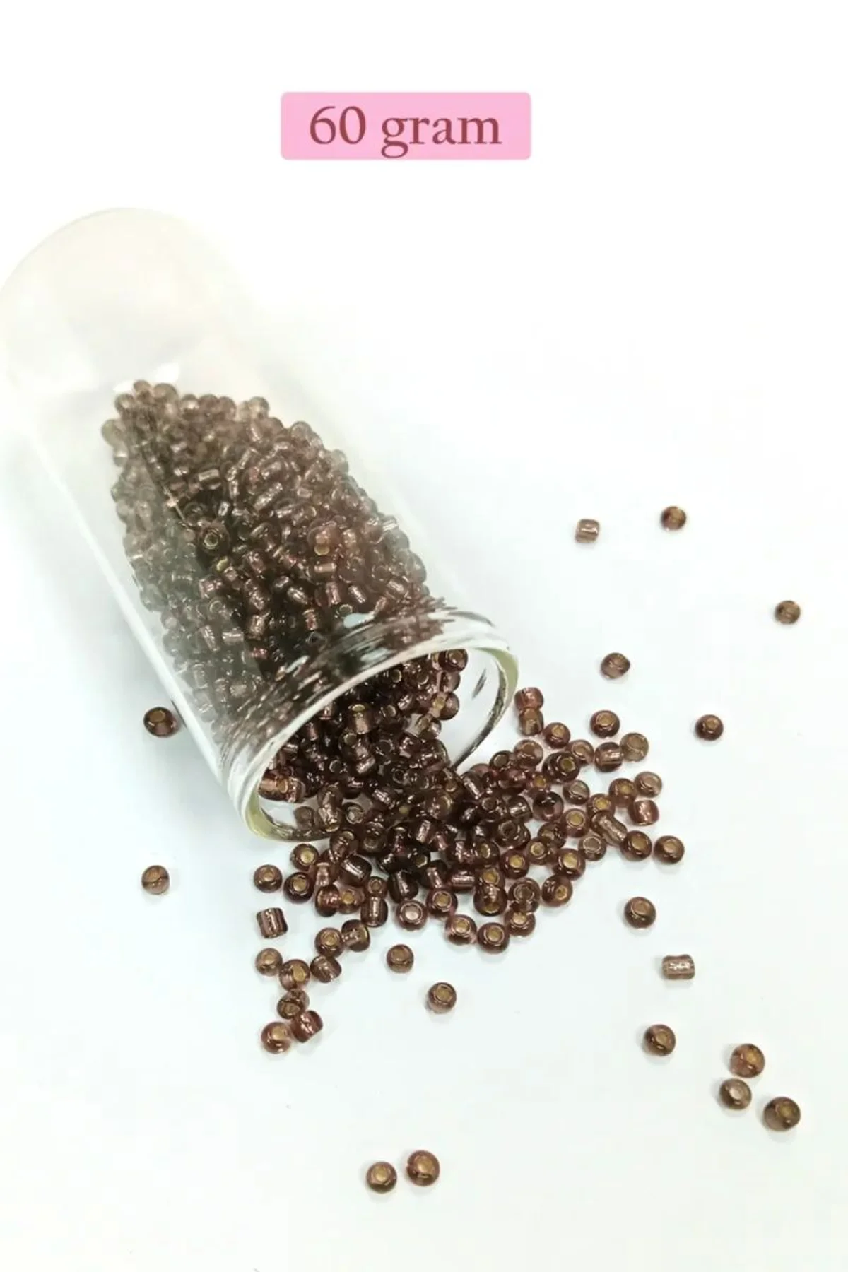 Dökme Cam Kum Boncuk (8/0) 3 mm - 60 Gram - Şefaff Alacalı Kahve - BNC213 - Just Cheap Store Görsel 3