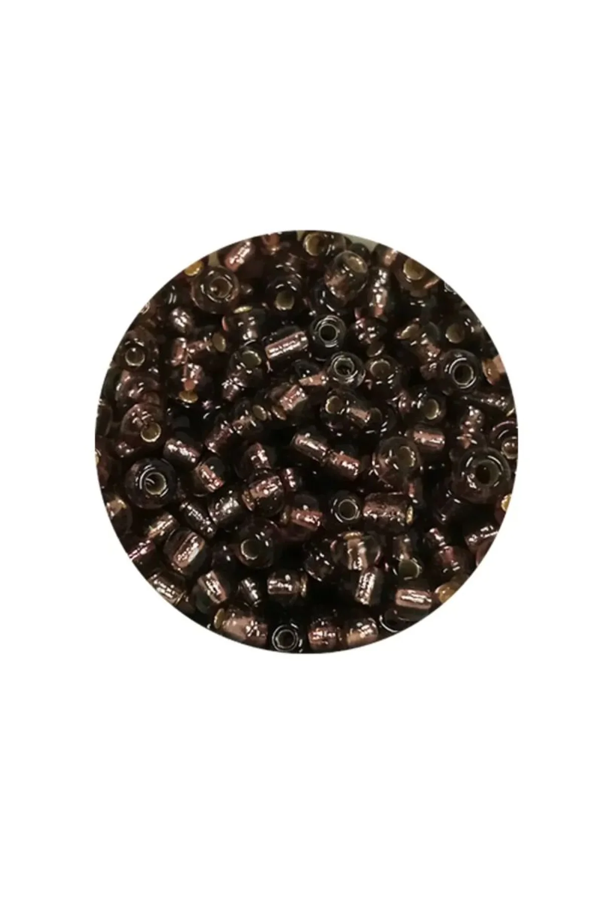 Dökme Cam Kum Boncuk (8/0) 3 mm - 60 Gram - Şefaff Alacalı Kahve - BNC213 - Just Cheap Store Görsel 4