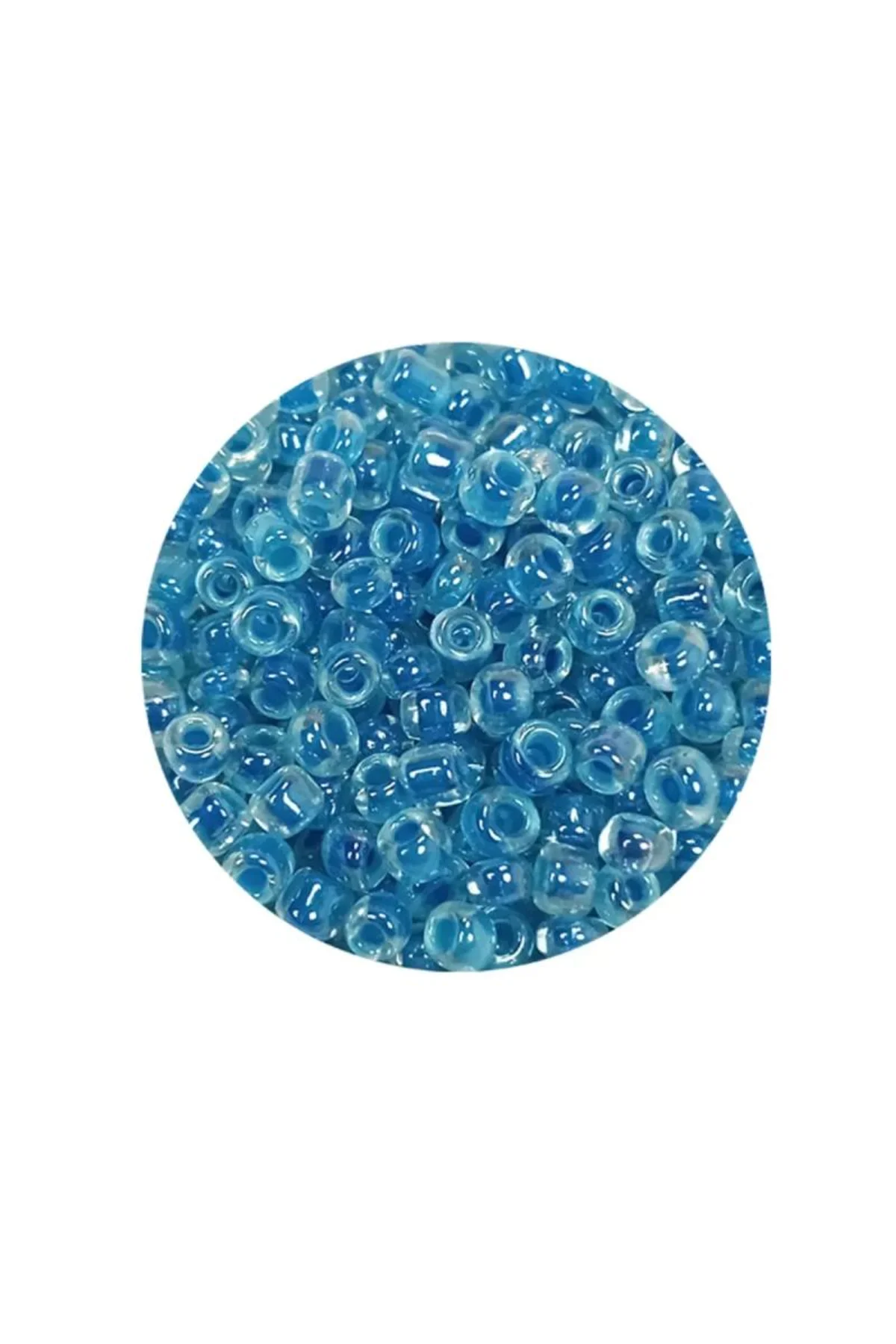 Dökme Cam Kum Boncuk (8/0) 3 mm - 60 Gram - Şeffaf Gök Mavi - BNC214 - Just Cheap Store Görsel 4