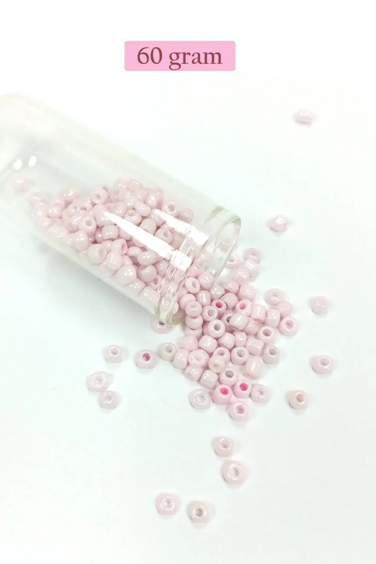 Dökme Cam Kum Boncuk Büyük Boy (6/0) 4 mm - 60 Gram - Toz Pembe - BNC113 - Just Cheap Store Görsel 5