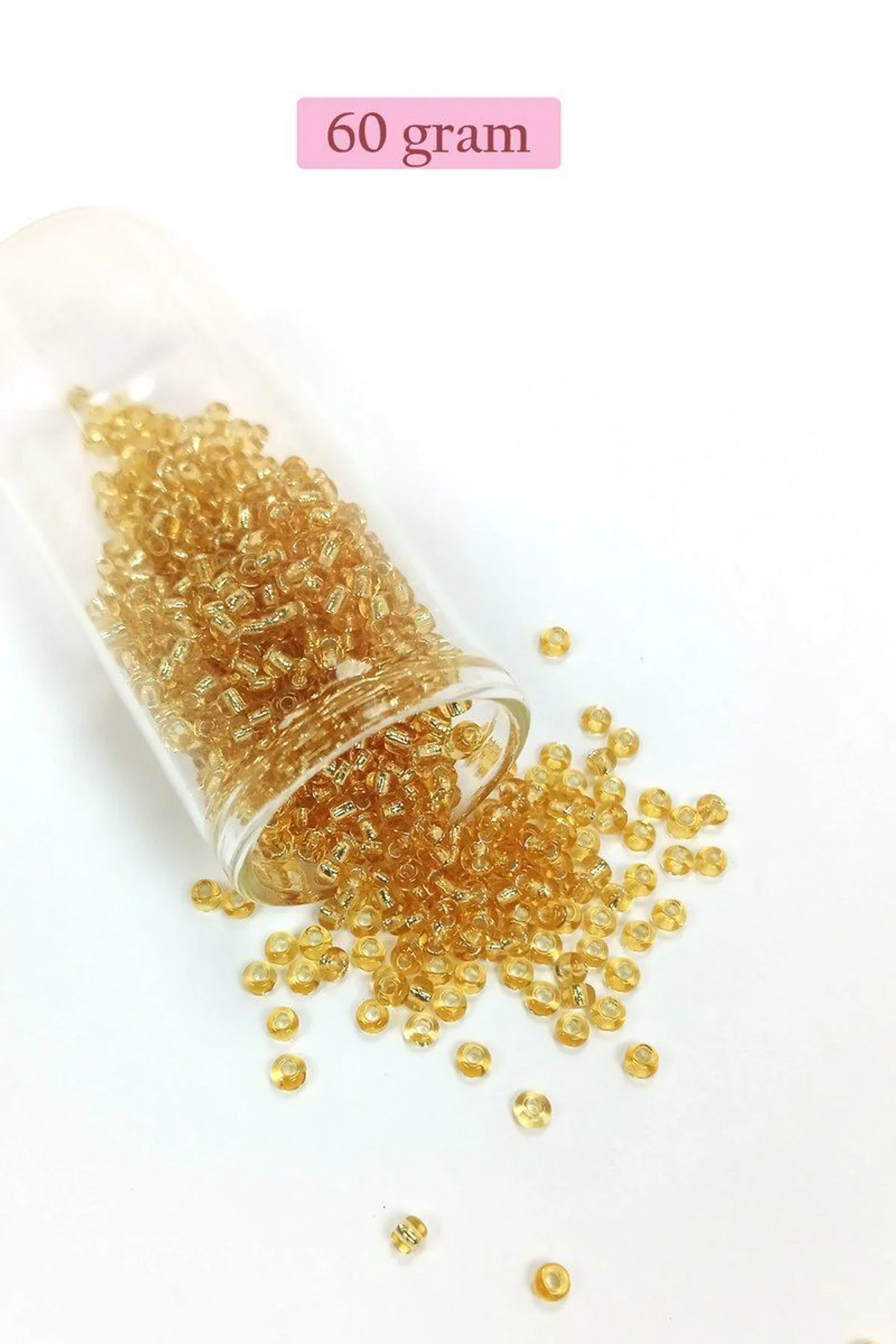 Dökme Cam Kum Boncuk (8/0) 3 mm - 60 Gram - Şeffaf Koyu Sarı - BNC217 - Just Cheap Store Görsel 5