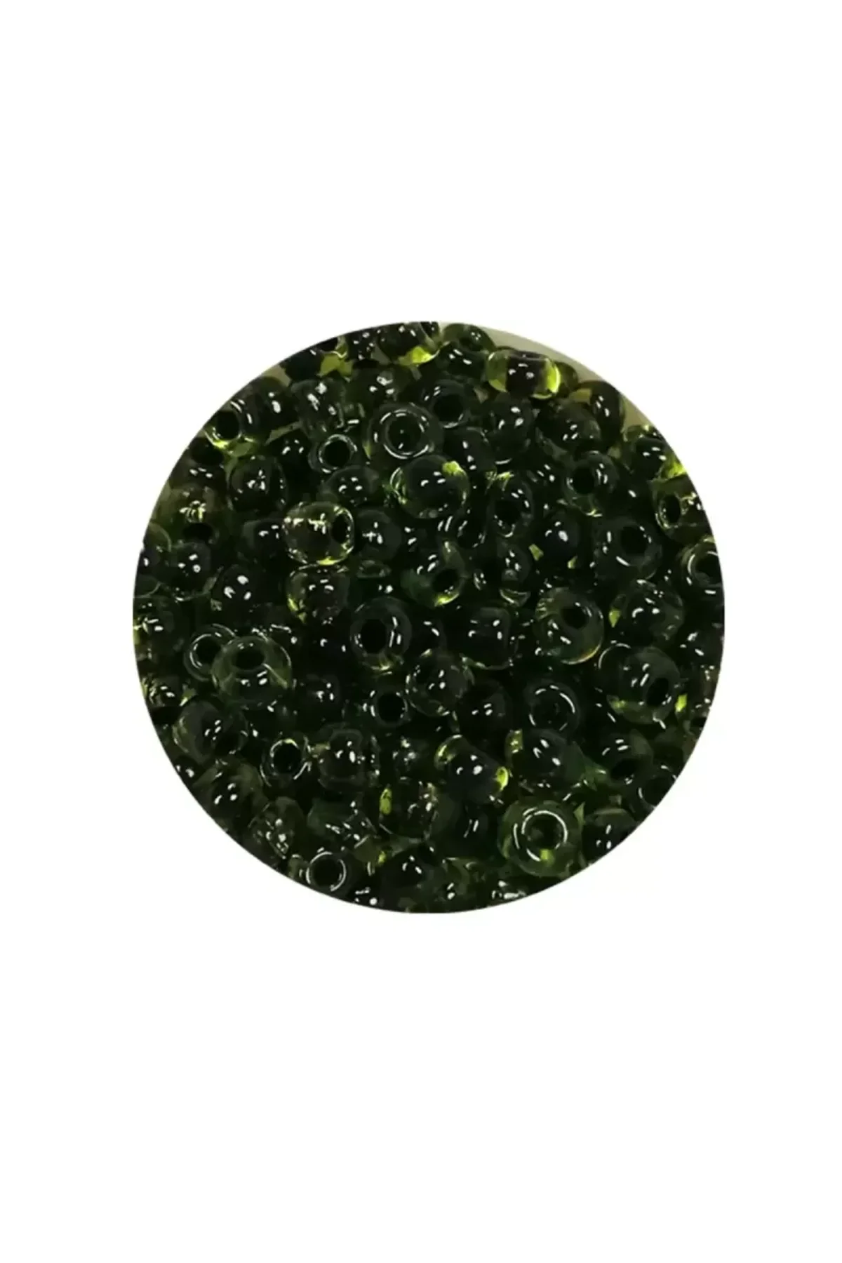 Dökme Cam Kum Boncuk (8/0) 3 mm - 60 Gram - Şeffaf Yeşil Siyah - BNC220 - Just Cheap Store Görsel 2