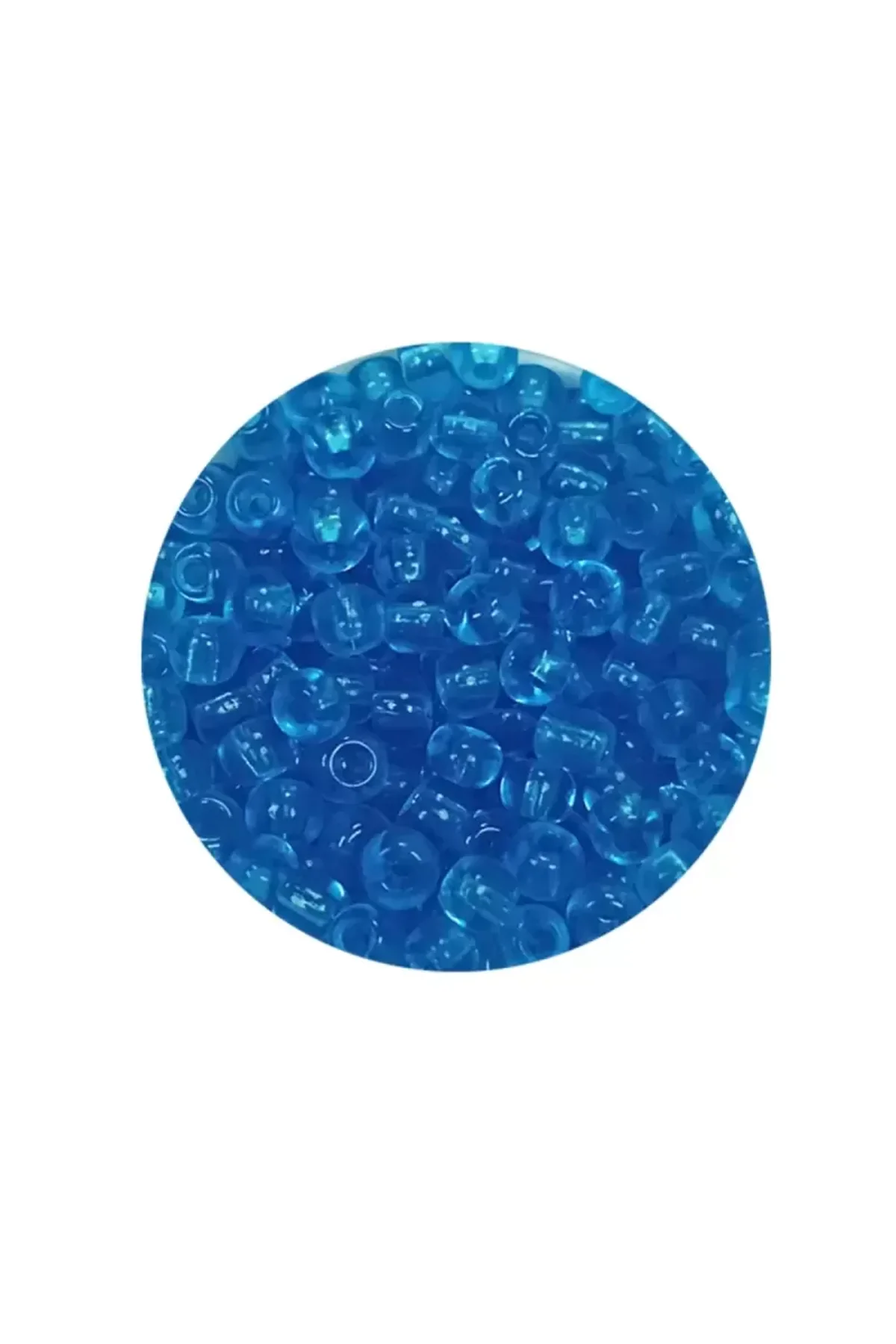 Dökme Cam Kum Boncuk (8/0) 3 mm - 60 Gram - Şeffaf Deniz Mavi - BNC221 - Just Cheap Store Görsel 2
