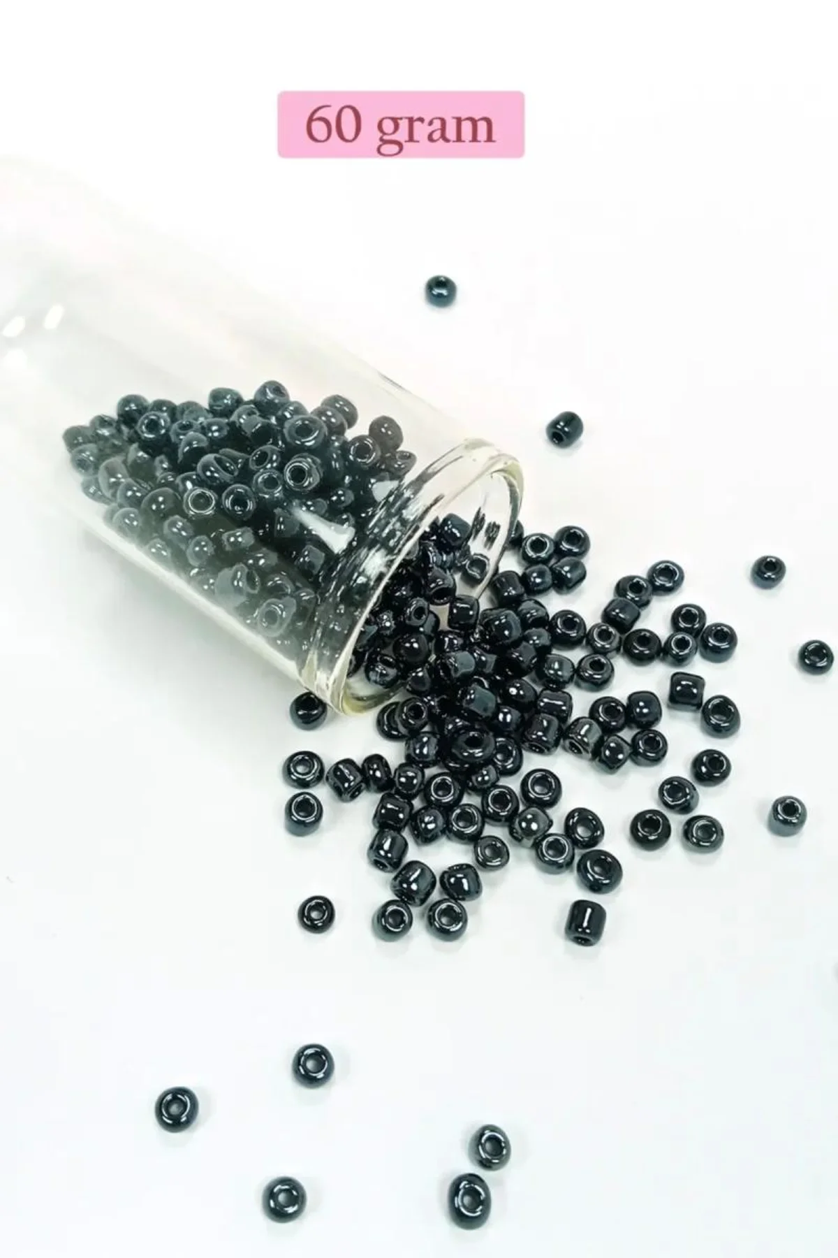 Dökme Cam Kum Boncuk Büyük Boy (6/0) 4 mm - 60 Gram - Siyah - BNC120 - Just Cheap Store Görsel 3