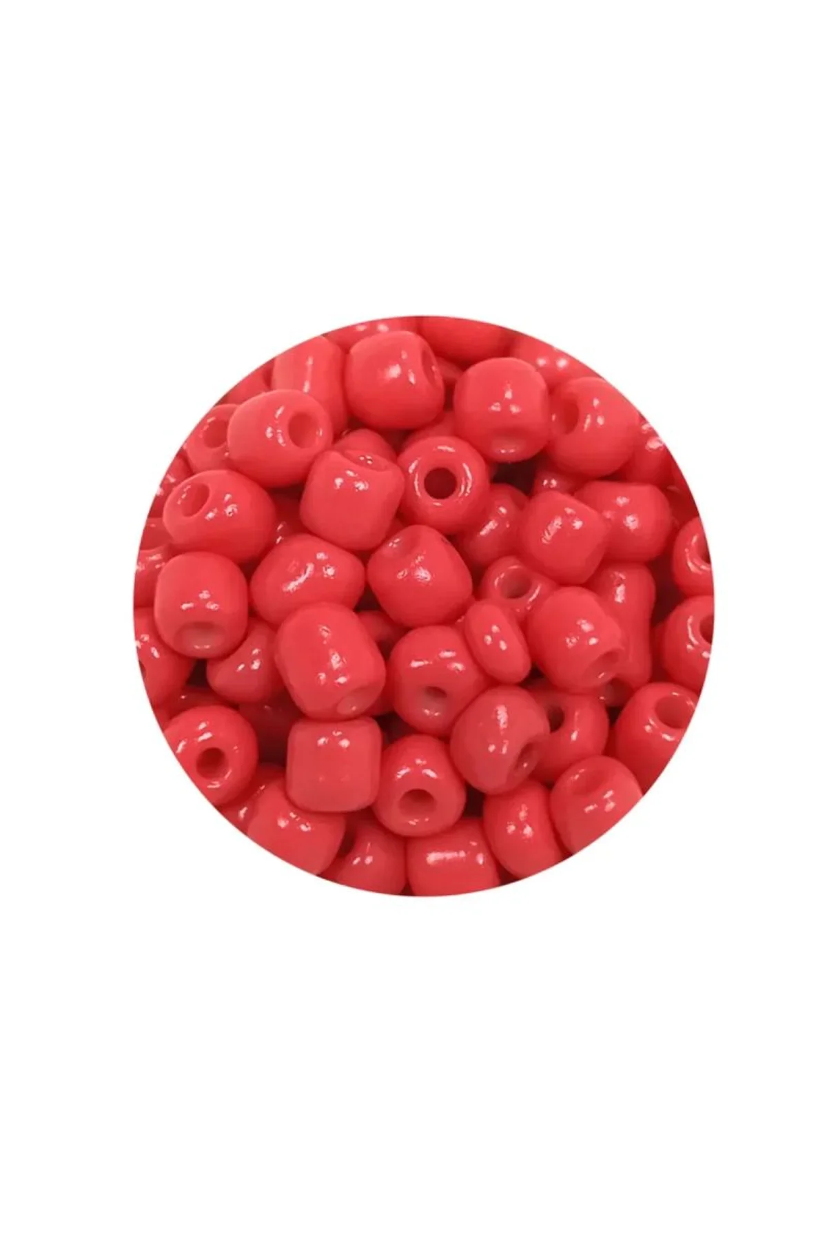 Dökme Cam Kum Boncuk Büyük Boy (6/0) 4 mm - 60 Gram - Açık Kırmızı - BNC125 - Just Cheap Store Görsel 4