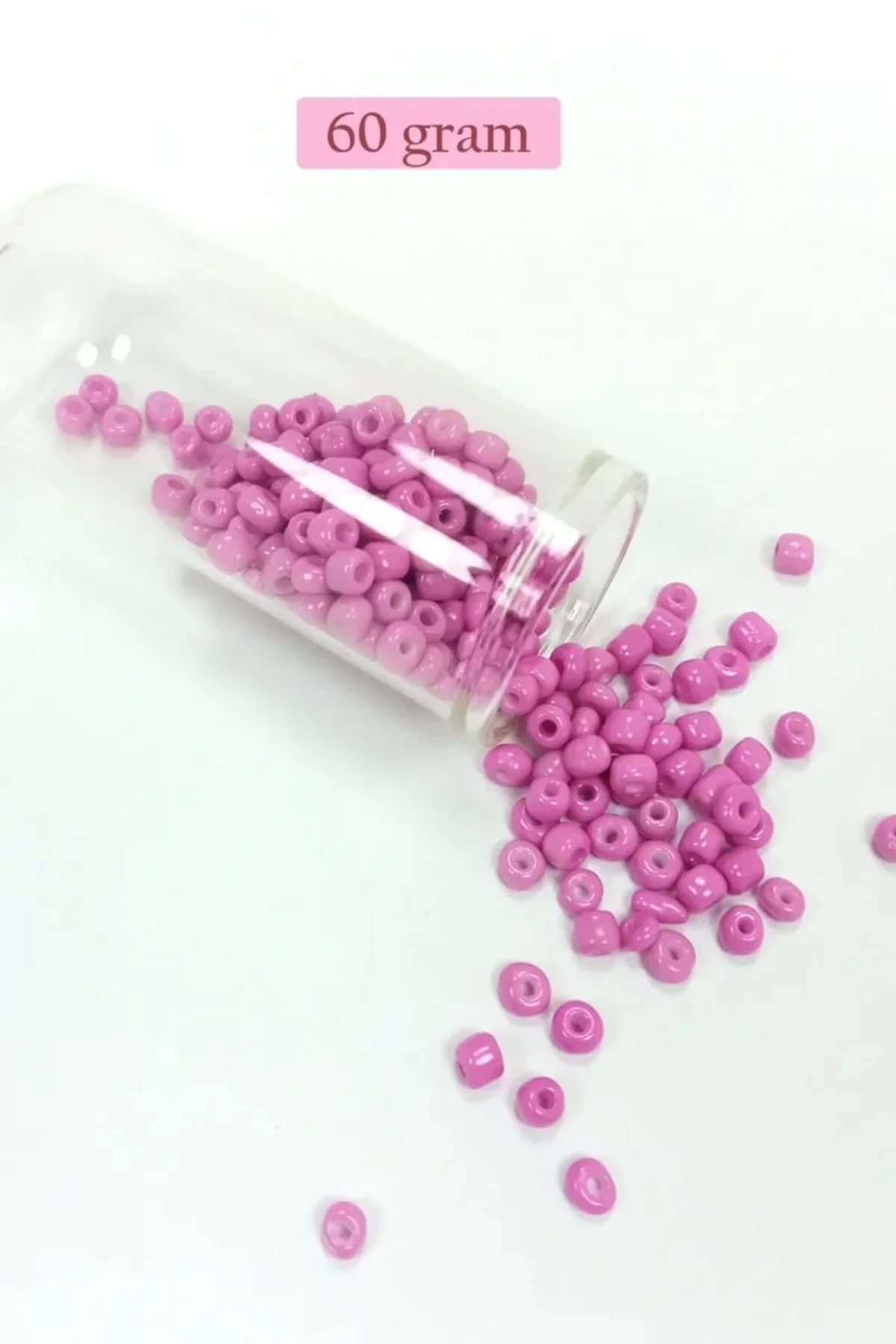 Dökme Cam Kum Boncuk Büyük Boy (6/0) 4 mm - 60 Gram - Koyu Pembe - BNC127 - Just Cheap Store Görsel 3