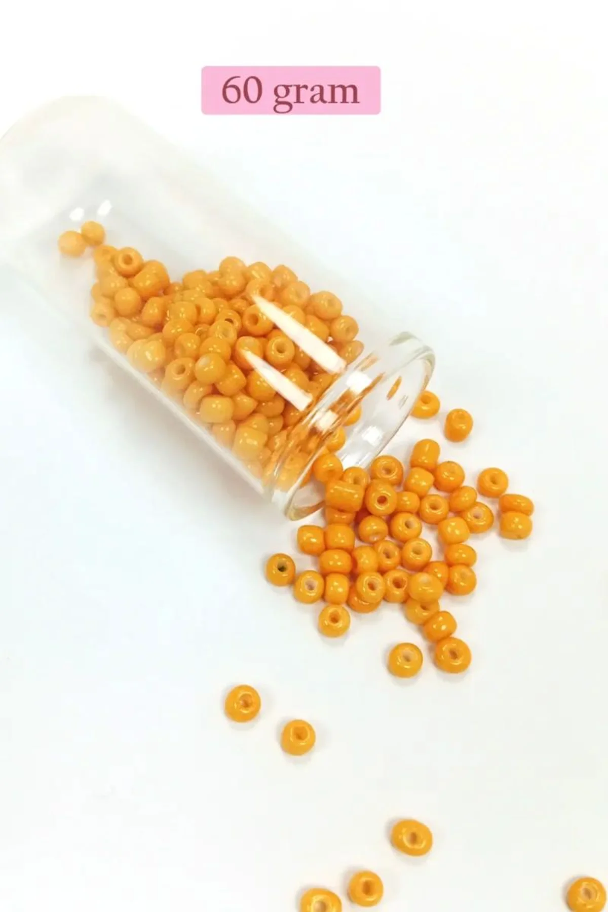 Dökme Cam Kum Boncuk Büyük Boy (6/0) 4 mm - 60 Gram - Açık Turuncu - BNC131 - Just Cheap Store Görsel 3
