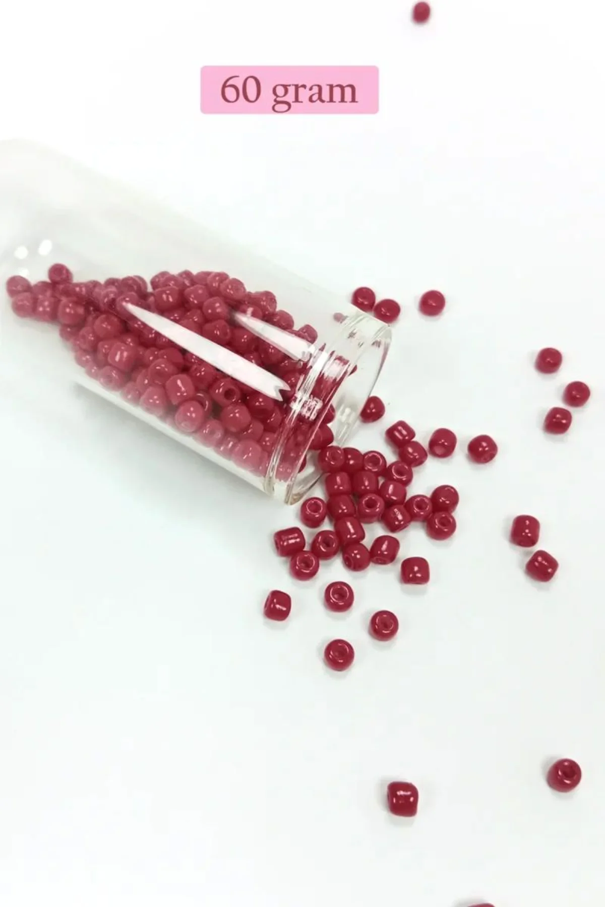 Dökme Cam Kum Boncuk Büyük Boy (6/0) 4 mm - 60 Gram - Bordo - BNC133 - Just Cheap Store Görsel 3