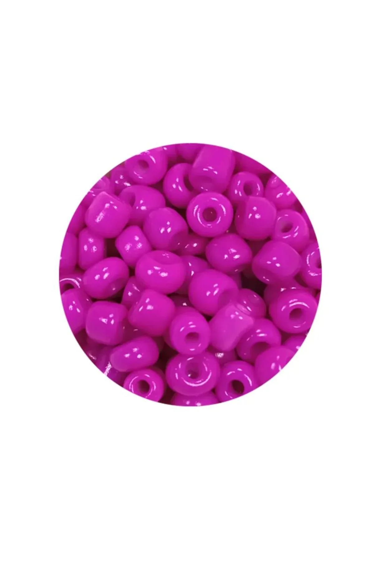 Dökme Cam Kum Boncuk Büyük Boy (6/0) 4 mm - 60 Gram - Fuşya - BNC135 - Just Cheap Store Görsel 4