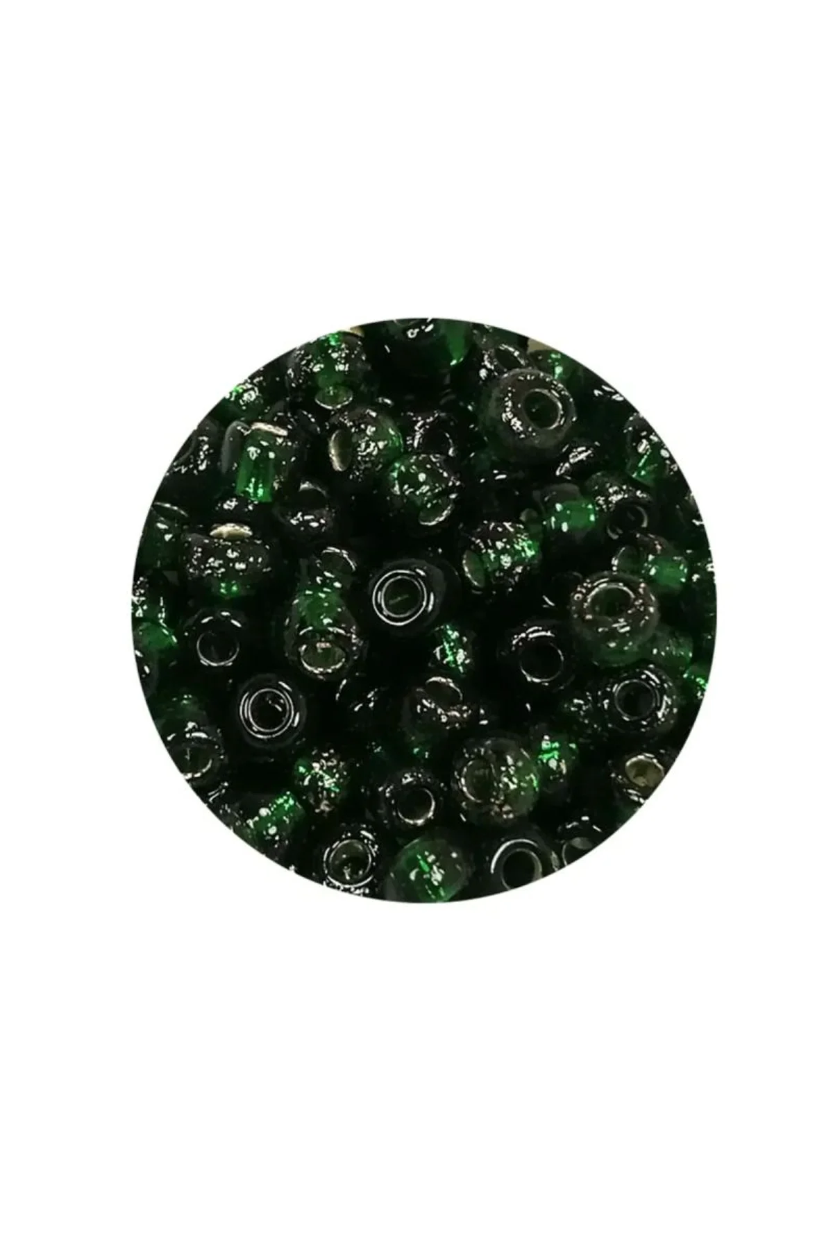 Dökme Cam Kum Boncuk Büyük Boy (6/0) 4 mm - 60 Gram - Şeffaf Koyu Yeşil - BNC136 - Just Cheap Store Görsel 4
