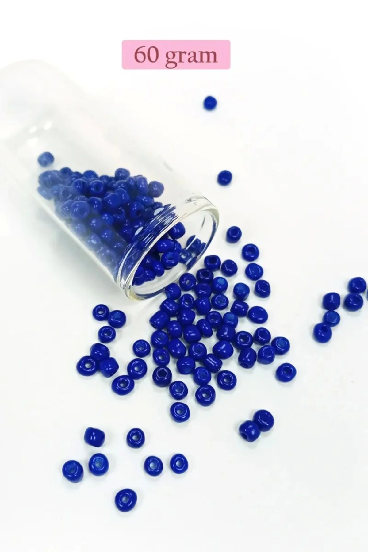 Dökme Cam Kum Boncuk Büyük Boy (6/0) 4 mm - 60 Gram - Koyu Mavi - BNC139 - Just Cheap Store Görsel 3