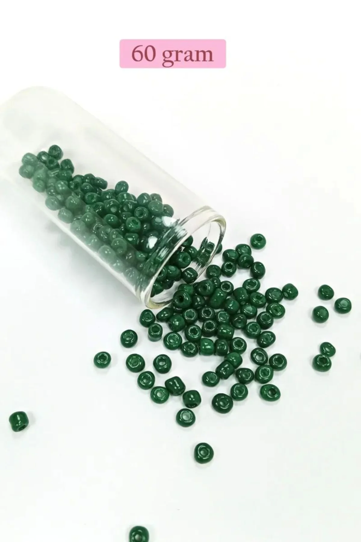 Dökme Cam Kum Boncuk Büyük Boy (6/0) 4 mm - 60 Gram - Koyu Yeşil - BNC140 - Just Cheap Store Görsel 3
