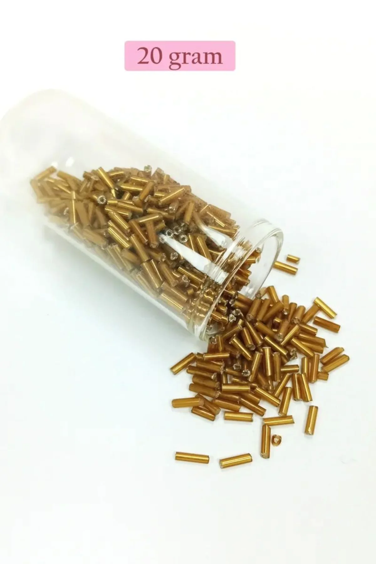 Uzun Boru Kesme Boncuk Çap 2mm Uzunluk 10 mm - 20 Gram - Altın Sarısı - BNC231 - Just Cheap Store Görsel 3