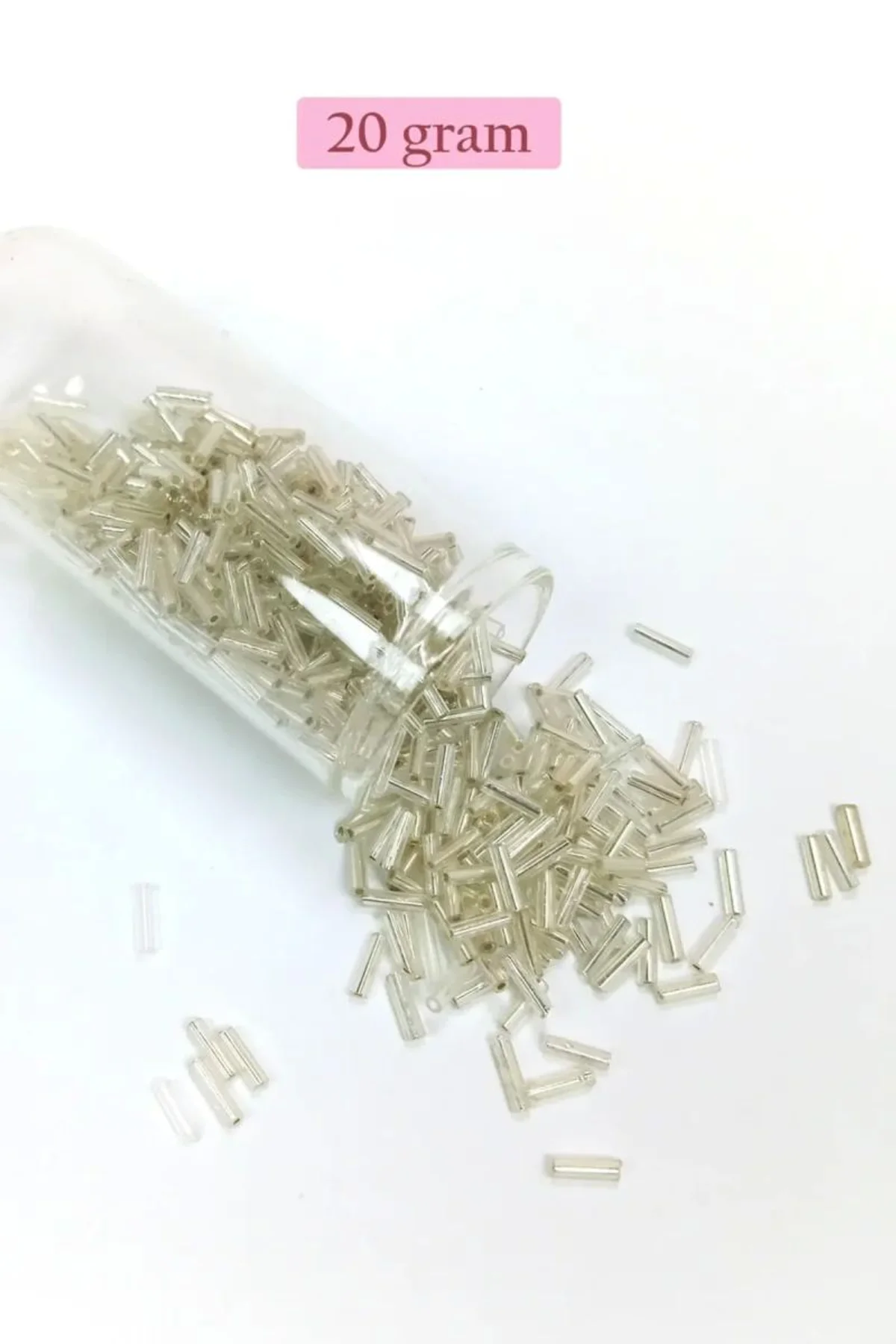 Uzun Boru Kesme Boncuk Çap 2mm Uzunluk 10 mm - 20 Gram - Gümüş - BNC232 - Just Cheap Store Görsel 3