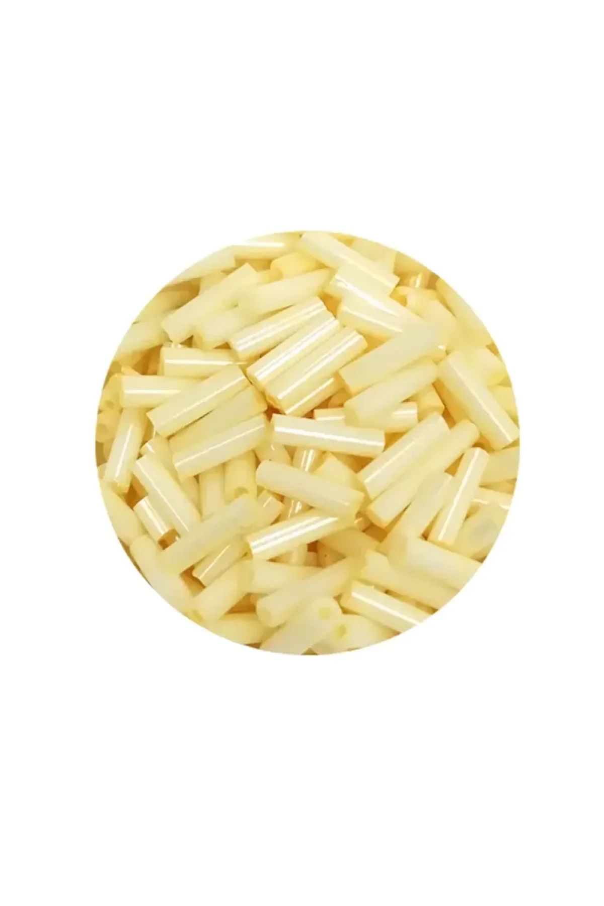 Uzun Boru Kesme Boncuk Çap 2mm Uzunluk 10 mm - 20 Gram - Krem - BNC234 - Just Cheap Store Görsel 2