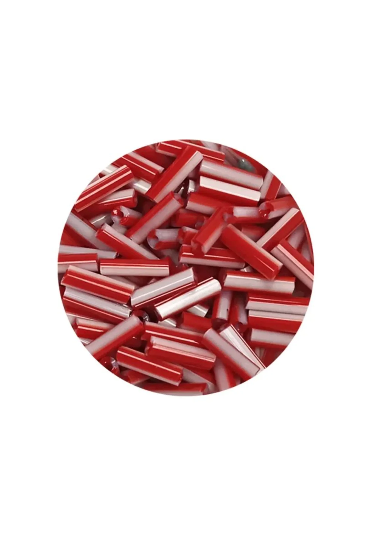 Uzun Boru Kesme Boncuk Çap 2mm Uzunluk 10 mm - 20 Gram - Kırmızı Beyaz - BNC239 - Just Cheap Store Görsel 4