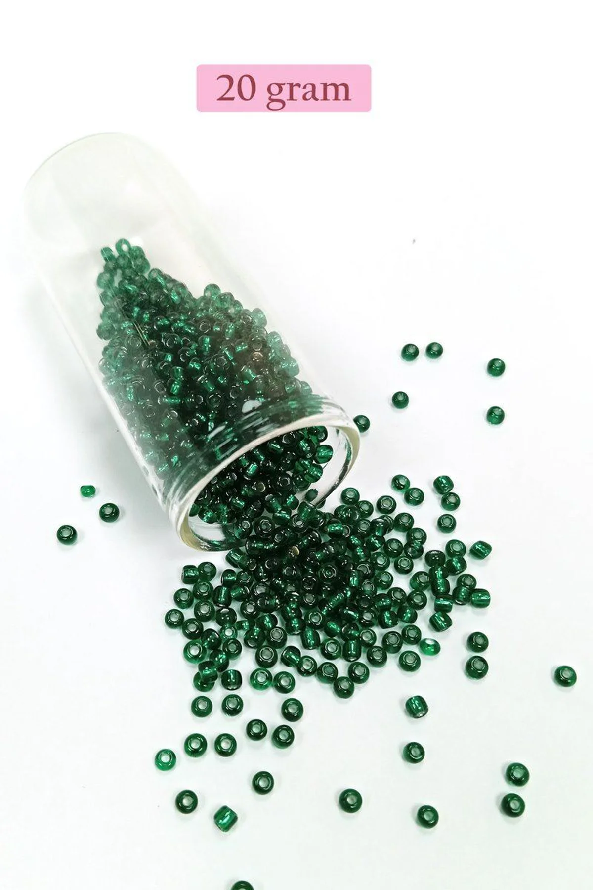 Dökme Cam Kum Boncuk (8/0) 3 mm - 20 Gram - Koyu Yeşil - BNC146 - Just Cheap Store Görsel 5