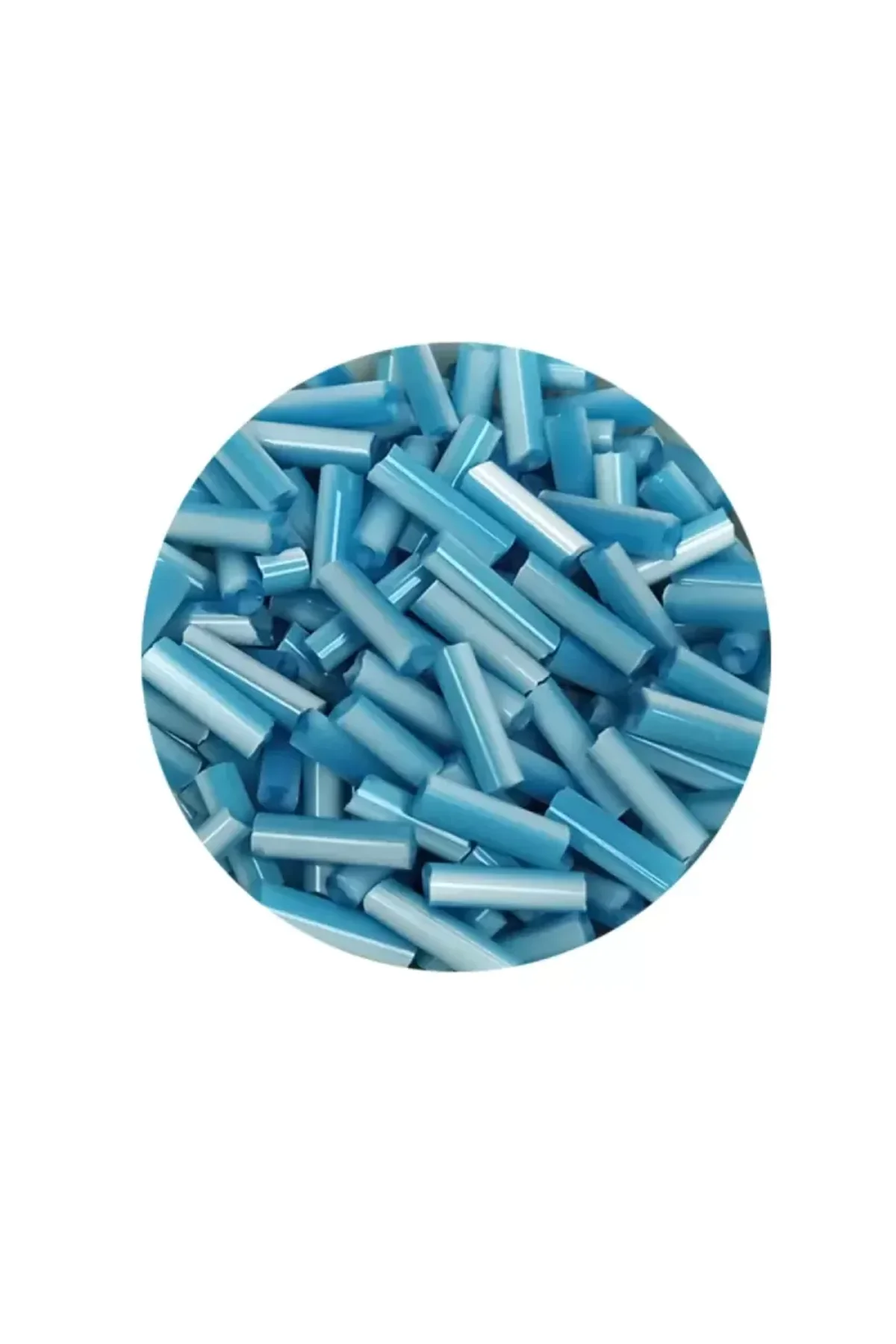 Uzun Boru Kesme Boncuk Çap 2mm Uzunluk 10 mm - 20 Gram - Açık Mavi Beyaz - BNC240 - Just Cheap Store Görsel 2