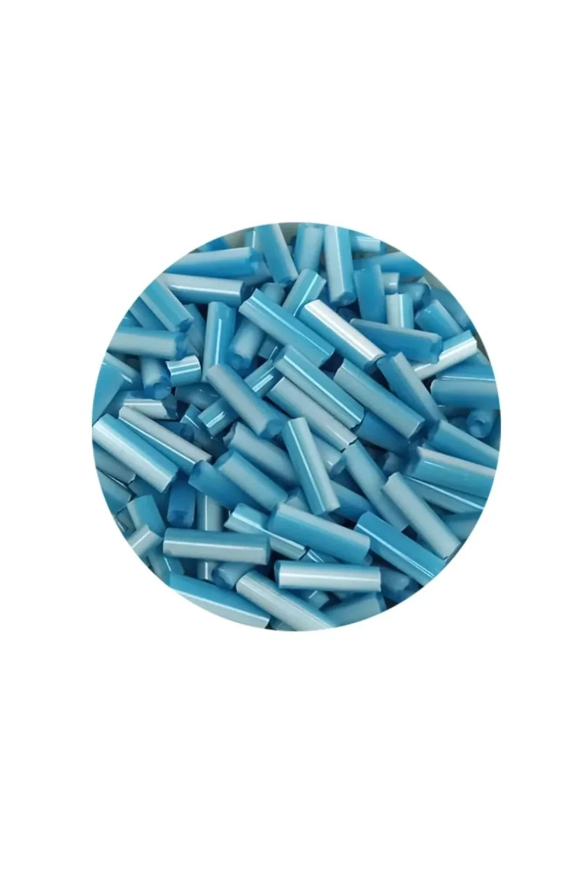 Uzun Boru Kesme Boncuk Çap 2mm Uzunluk 10 mm - 20 Gram - Açık Mavi Beyaz - BNC240 - Just Cheap Store Görsel 4