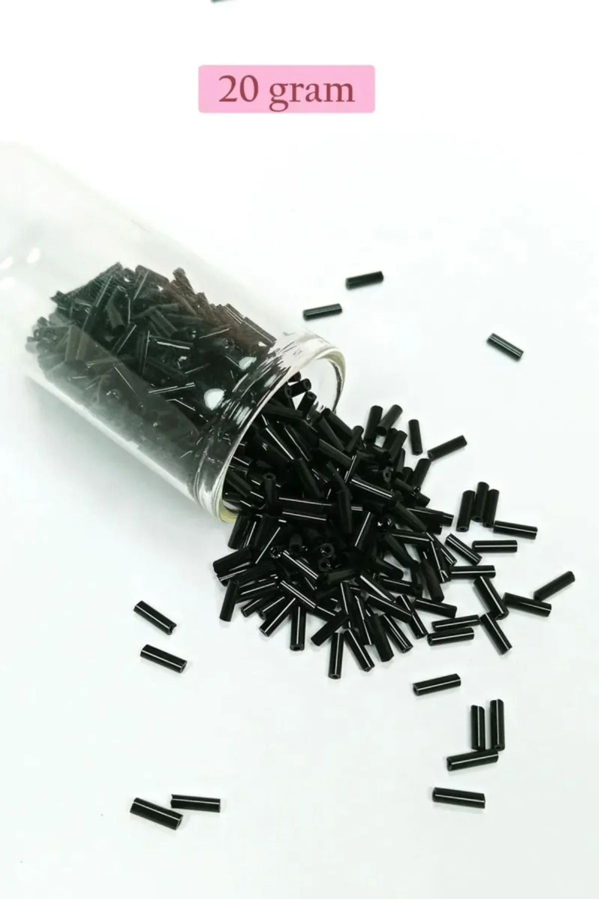 Uzun Boru Kesme Boncuk Çap 2mm Uzunluk 10 mm - 20 Gram - Siyah - BNC241 - Just Cheap Store Görsel 3
