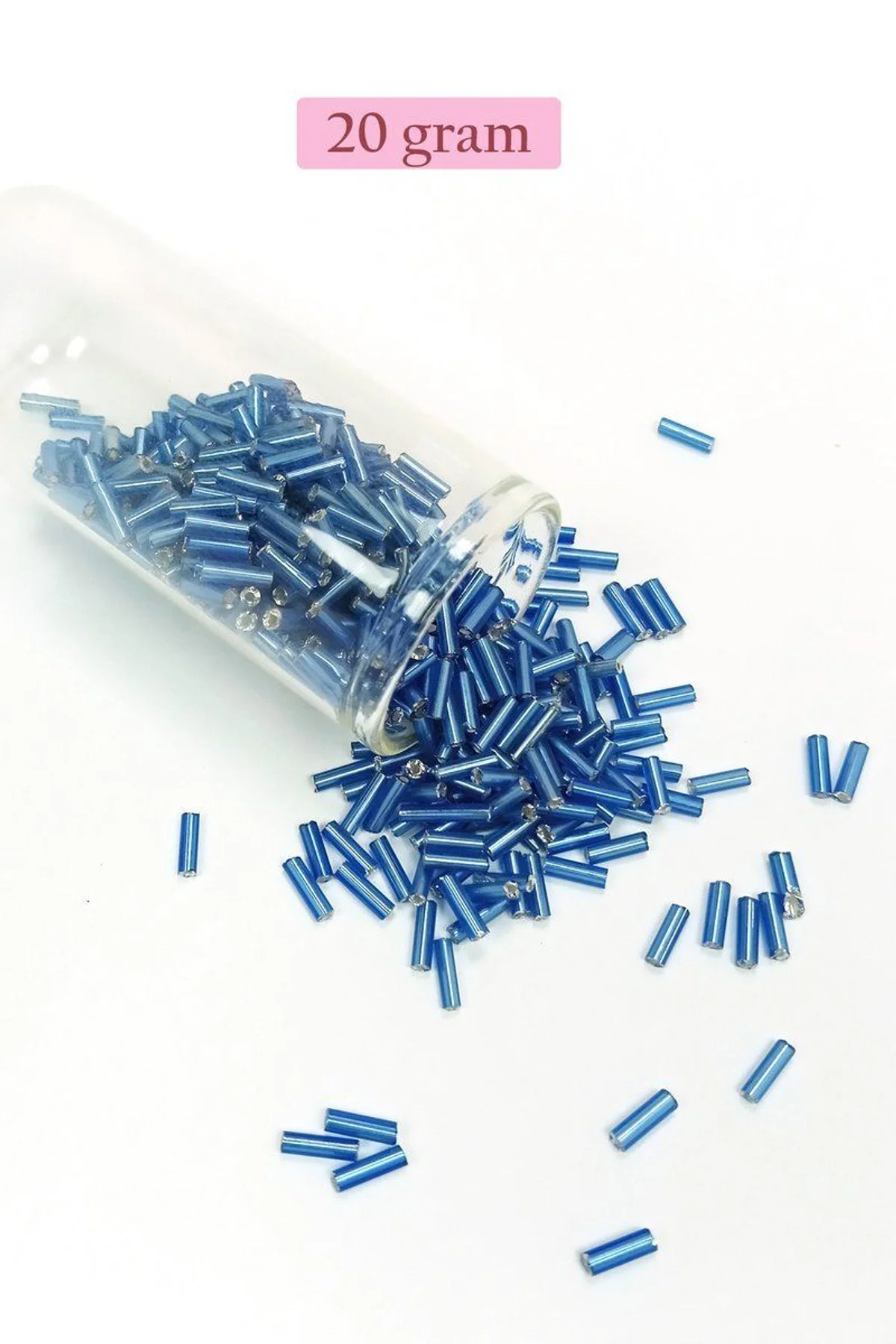 Uzun Boru Kesme Boncuk Çap 2mm Uzunluk 10 mm - 20 Gram - Mavi - BNC242 - Just Cheap Store Görsel 5