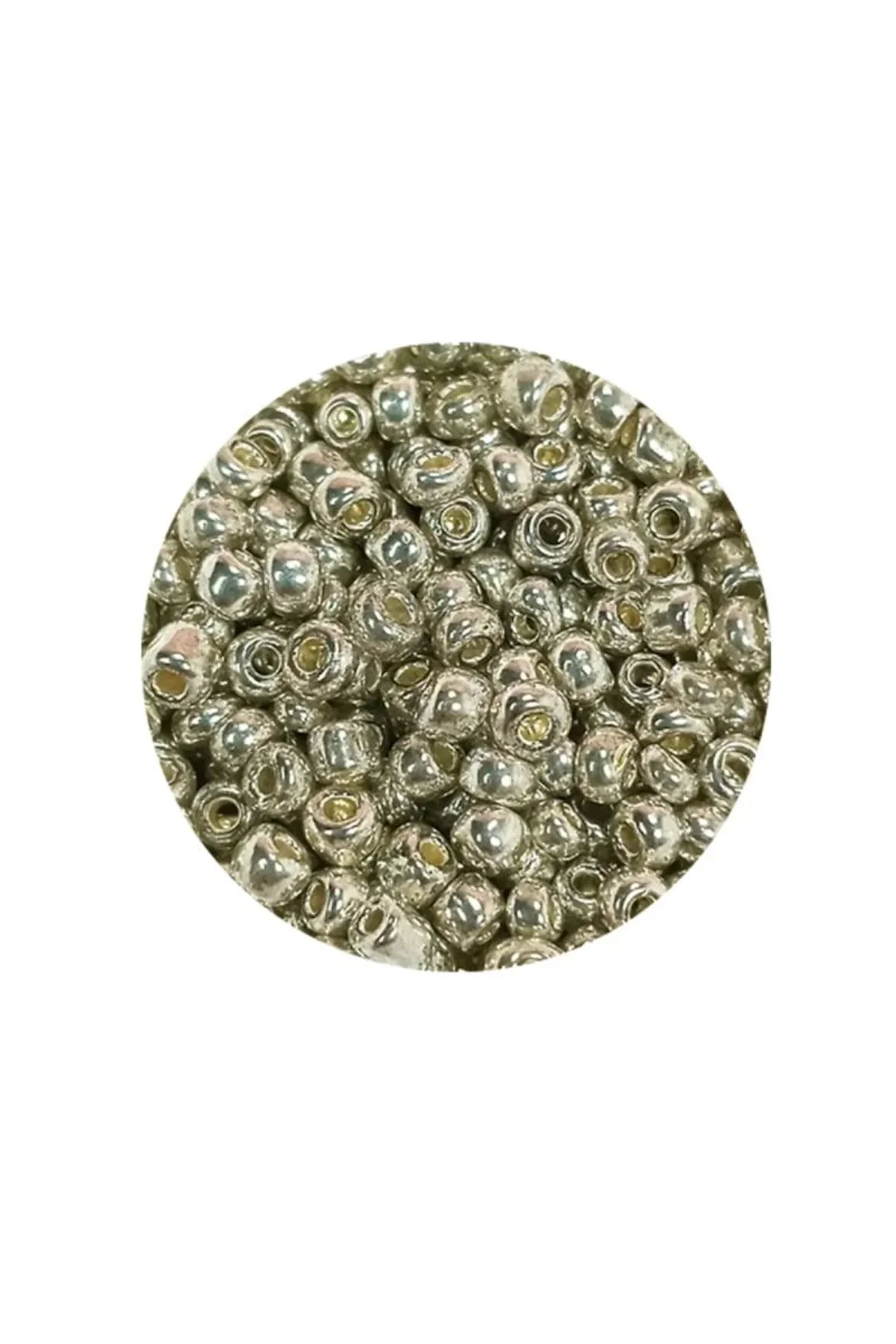 Dökme Cam Kum Boncuk (8/0) 3 mm - 20 Gram - Parlak Gümüş - BNC147 - Just Cheap Store Görsel 4