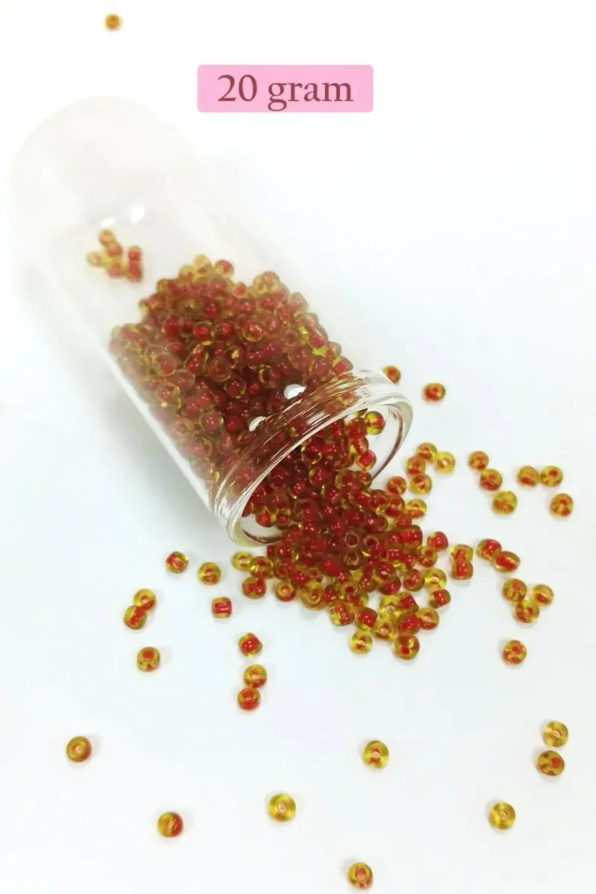 Dökme Cam Kum Boncuk (8/0) 3 mm - 20 Gram - Şeffaf Açık Kahve - BNC148 - Just Cheap Store Görsel 3