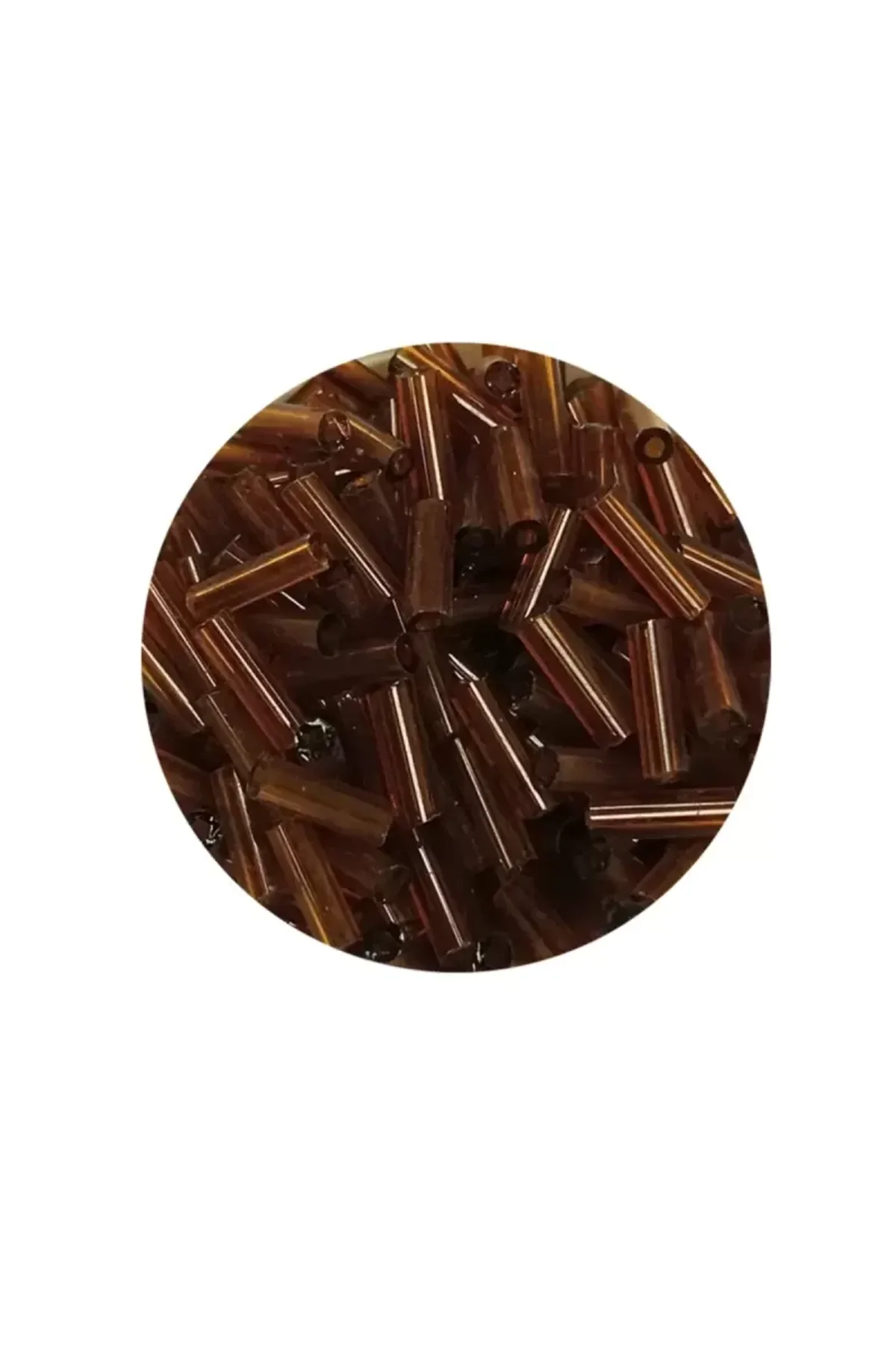 Uzun Boru Kesme Boncuk Çap 2mm Uzunluk 10 mm - 20 Gram - Şeffaf Kahverengi - BNC246 - Just Cheap Store Görsel 2