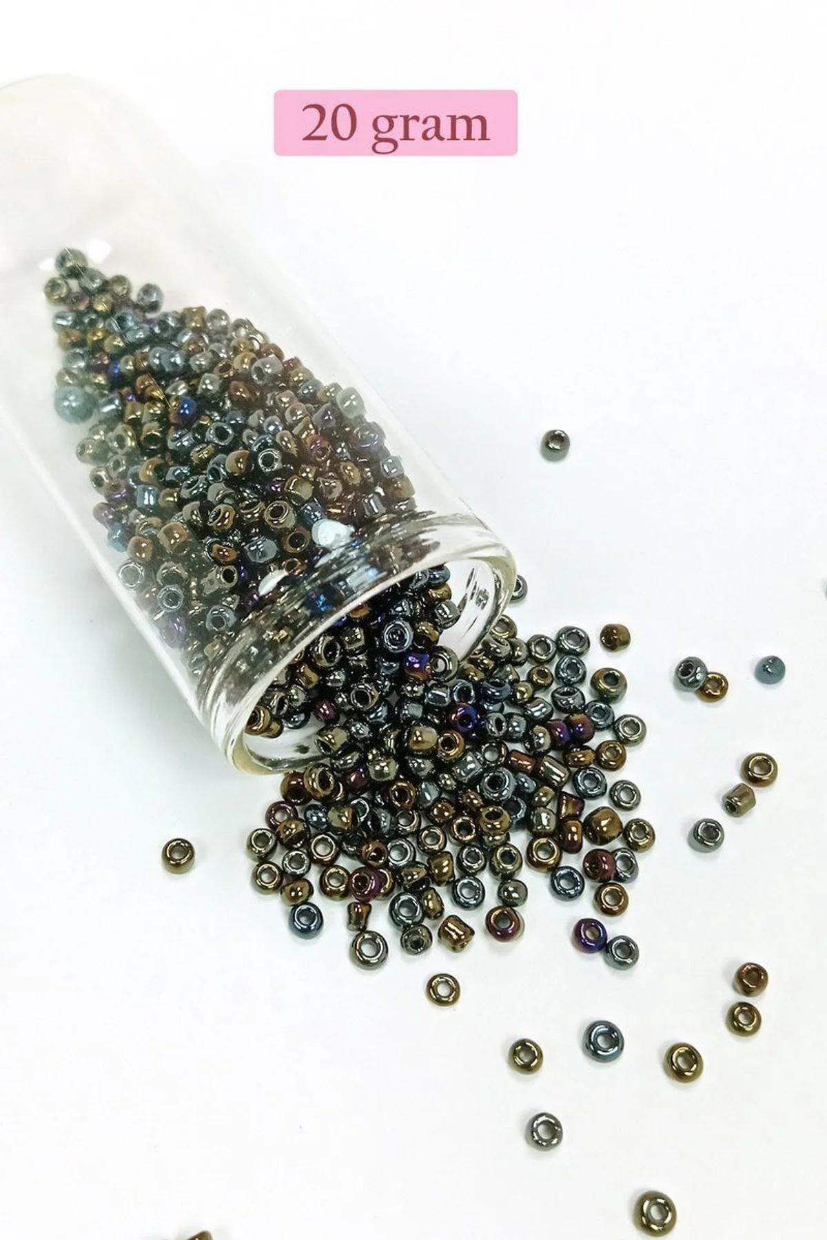 Dökme Cam Kum Boncuk (8/0) 3 mm - 20 Gram - Alacalı Renk - BNC151 - Just Cheap Store Görsel 5