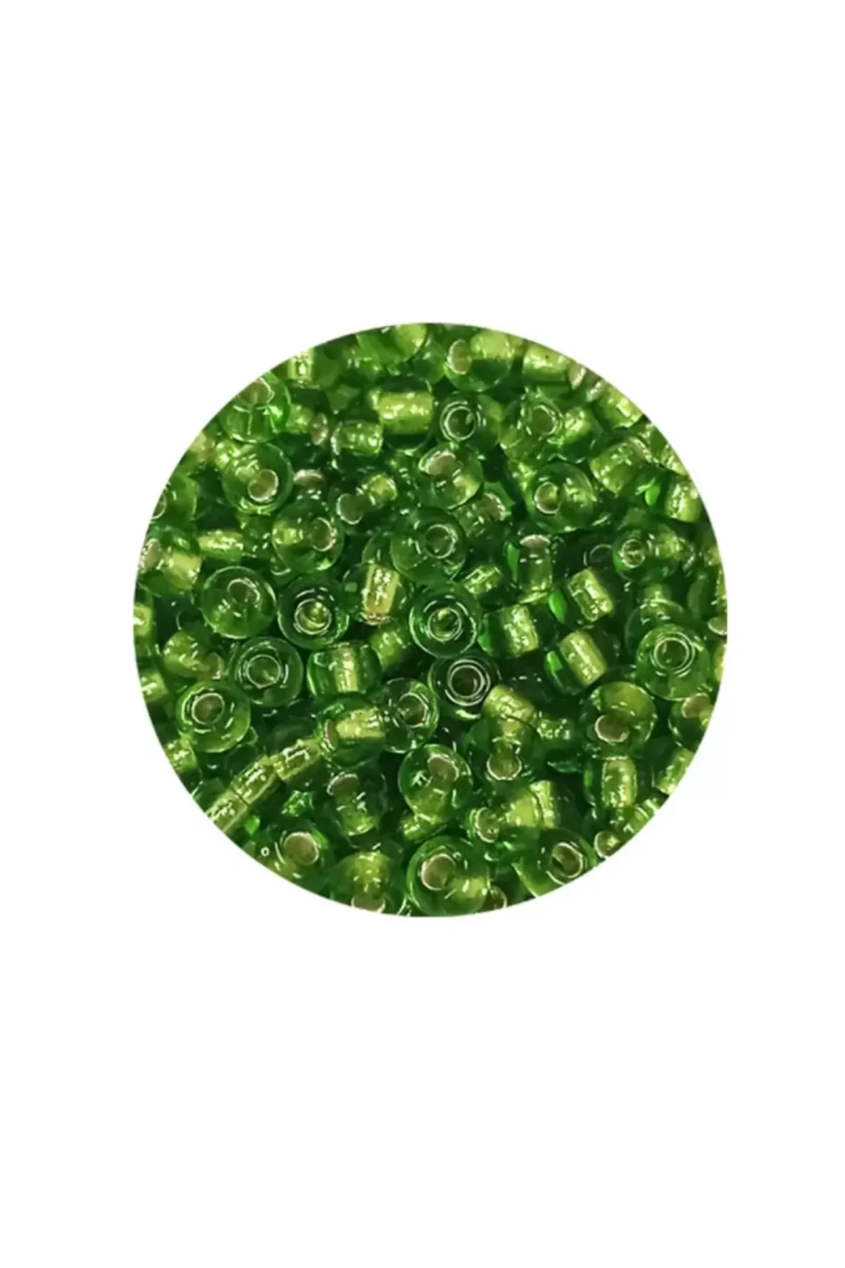 Dökme Cam Kum Boncuk (8/0) 3 mm - 20 Gram - Şeffaf Çimen Yeşili - BNC154 - Just Cheap Store Görsel 2