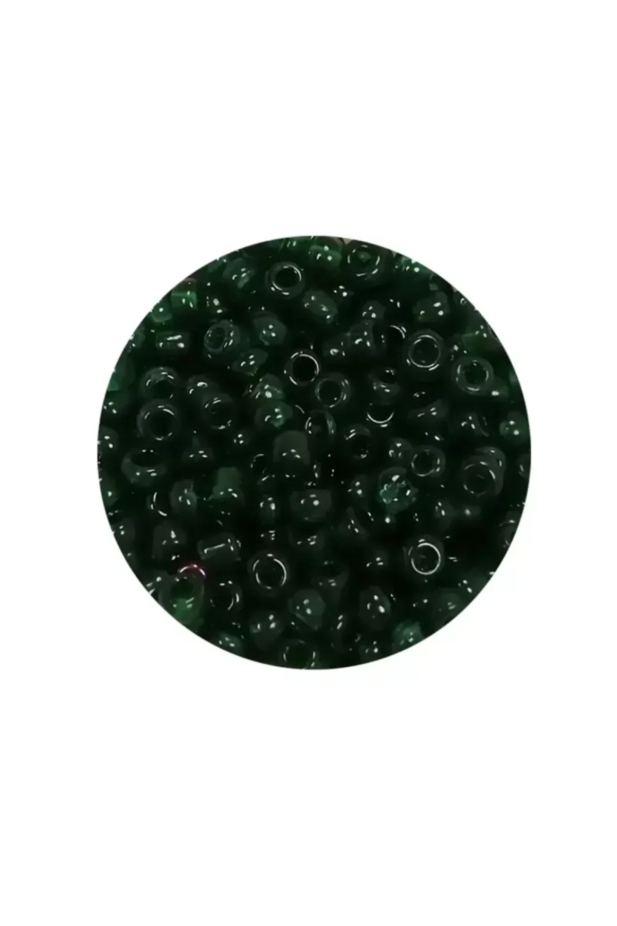 Dökme Cam Kum Boncuk (8/0) 3 mm - 20 Gram - Şeffaf Koyu Yeşil - BNC155 - Just Cheap Store Görsel 2
