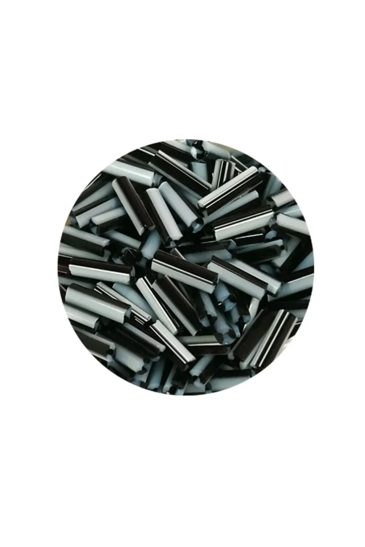 Uzun Boru Kesme Boncuk Çap 2mm Uzunluk 10 mm - 20 Gram - Siyah Beyaz - BNC251 - Just Cheap Store Görsel 4