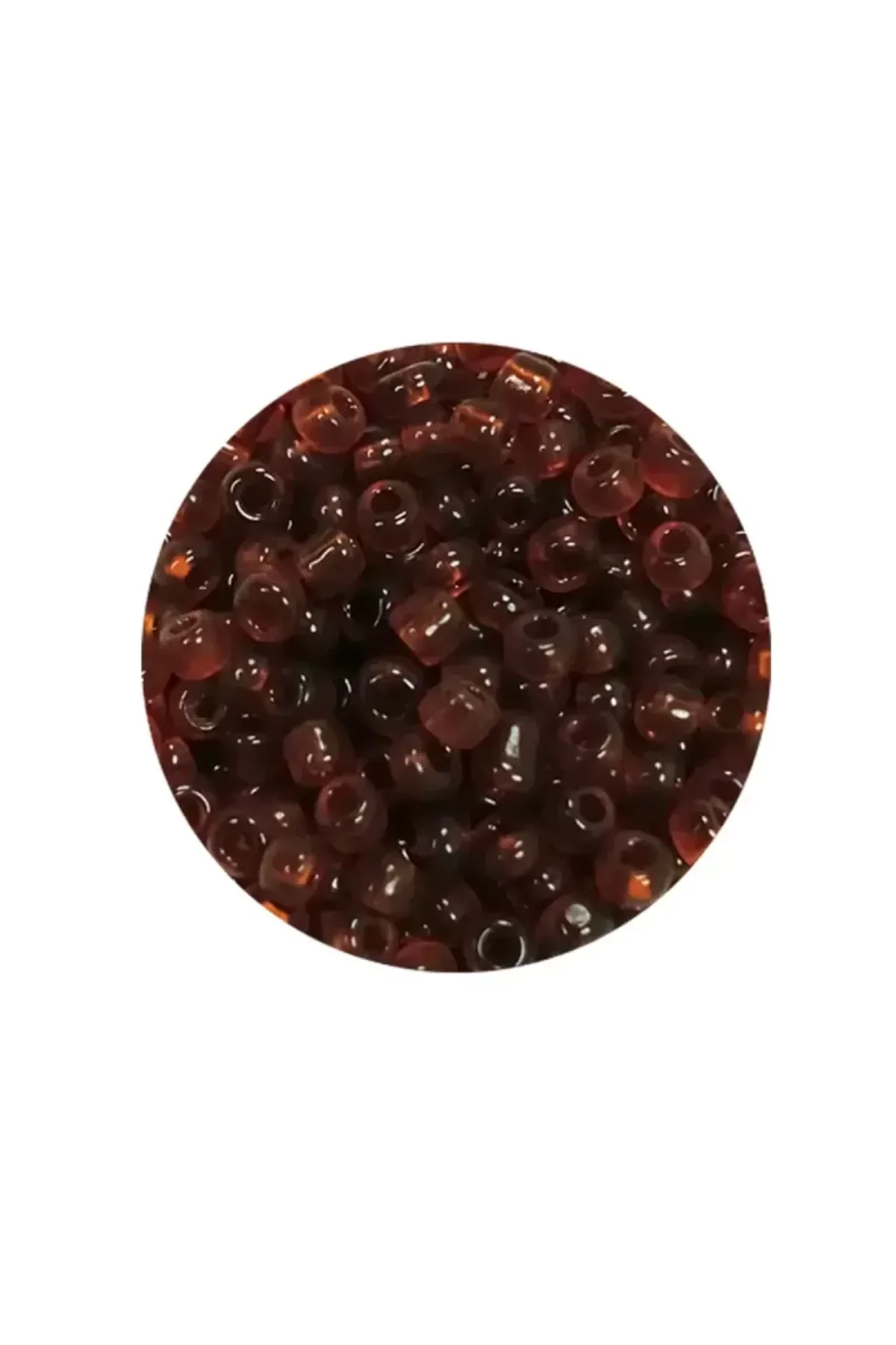 Dökme Cam Kum Boncuk (8/0) 3 mm - 20 Gram - Şeffaf Koyu Kahve - BNC159 - Just Cheap Store Görsel 2