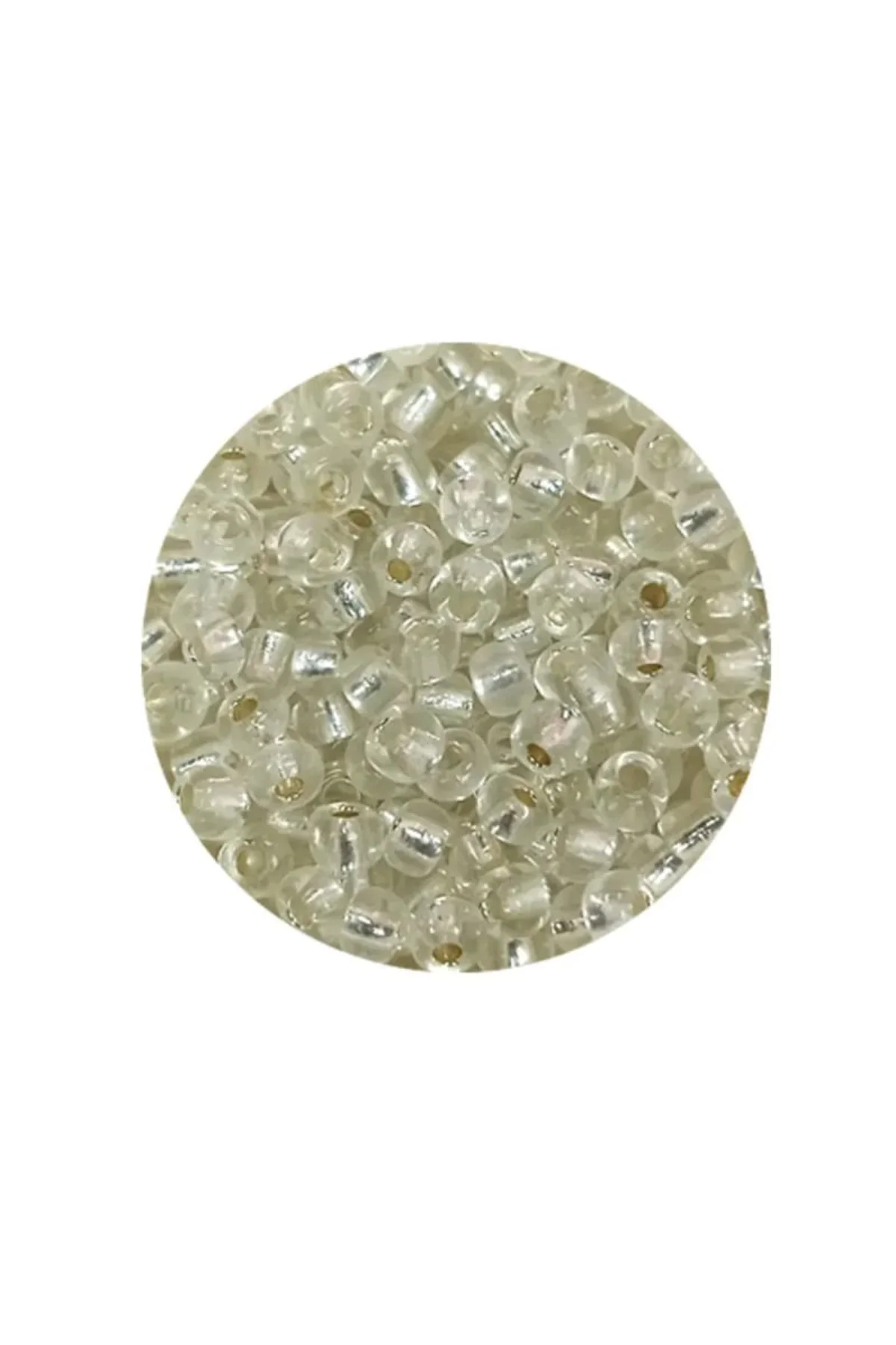 Dökme Cam Kum Boncuk (8/0) 3 mm - 20 Gram - Şeffaf Gümüş - BNC160 - Just Cheap Store Görsel 4