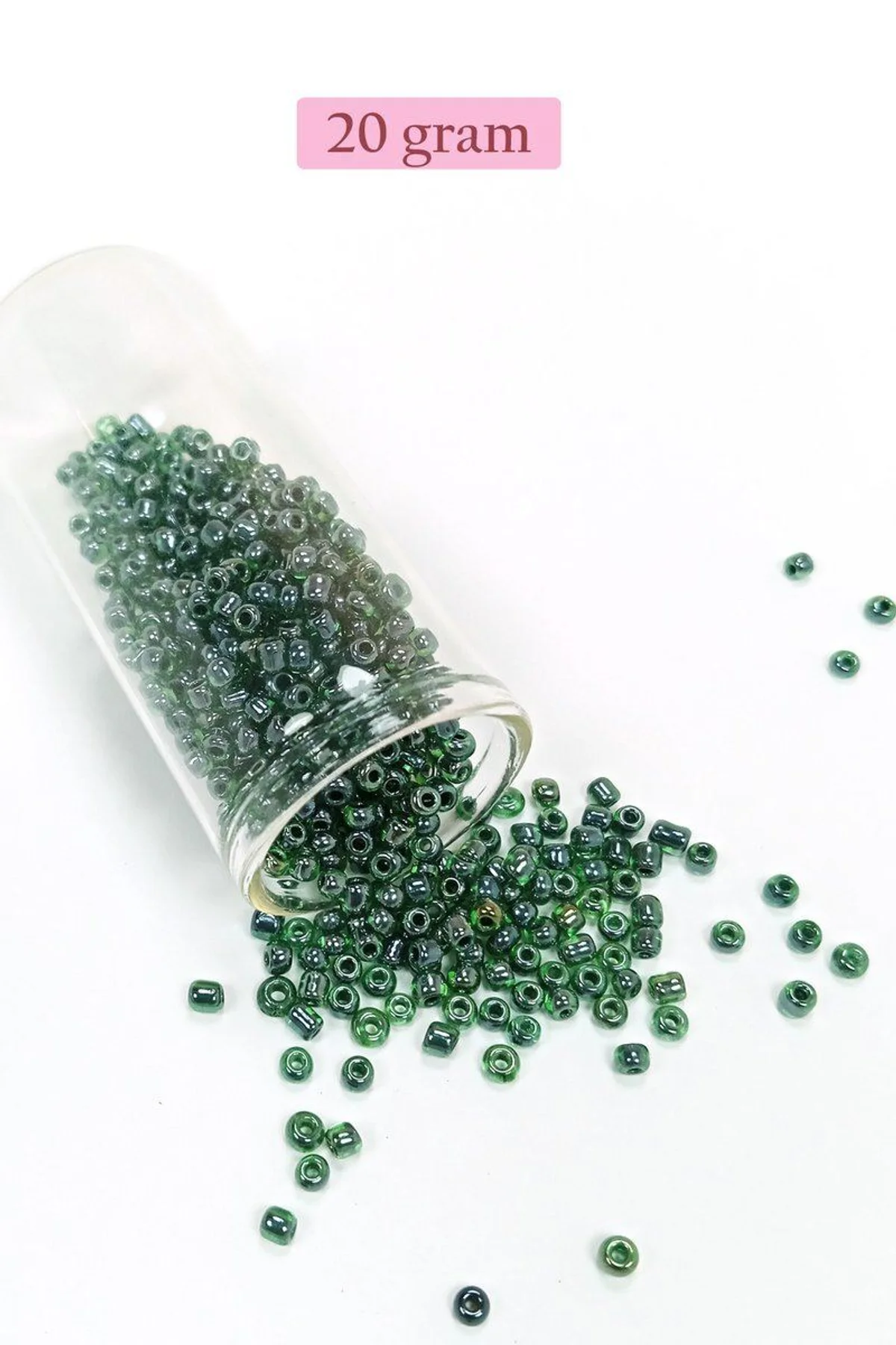 Dökme Cam Kum Boncuk (8/0) 3 mm - 20 Gram - Parlak Yeşil - BNC162 - Just Cheap Store Görsel 5