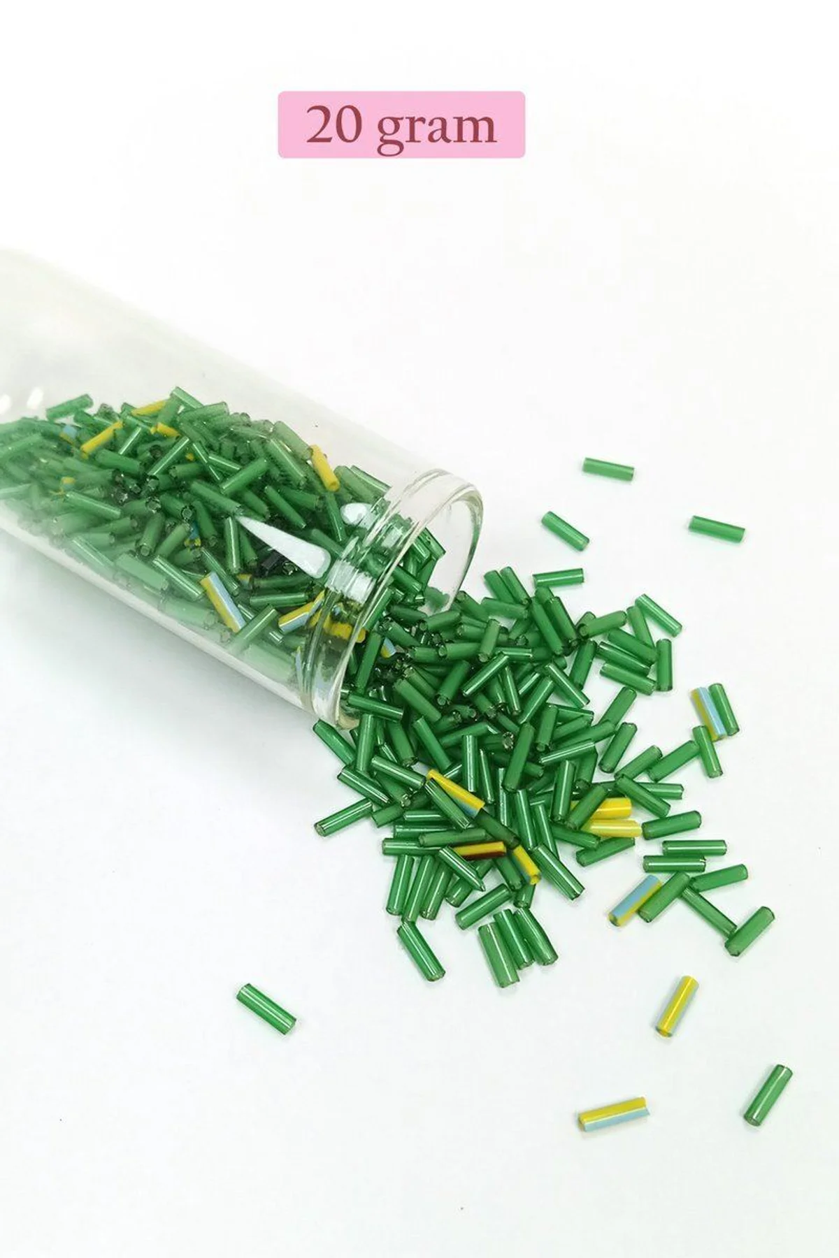 Uzun Boru Kesme Boncuk Çap 2mm Uzunluk 10 mm - 20 Gram - Yeşil - BNC256 - Just Cheap Store Görsel 5