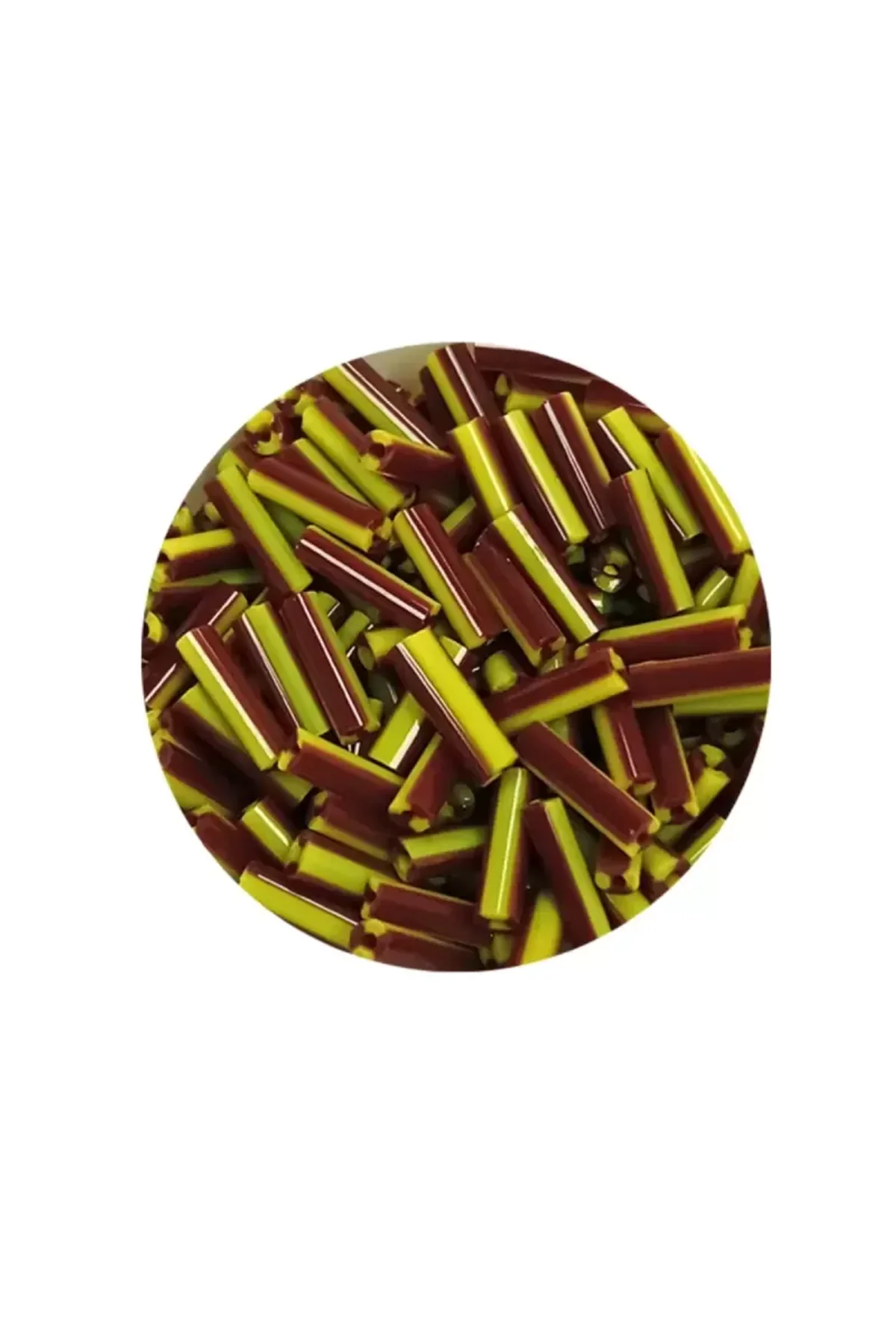 Uzun Boru Kesme Boncuk Çap 2mm Uzunluk 10 mm - 20 Gram - Koyu Kırmızı Sarı - BNC258 - Just Cheap Store Görsel 2
