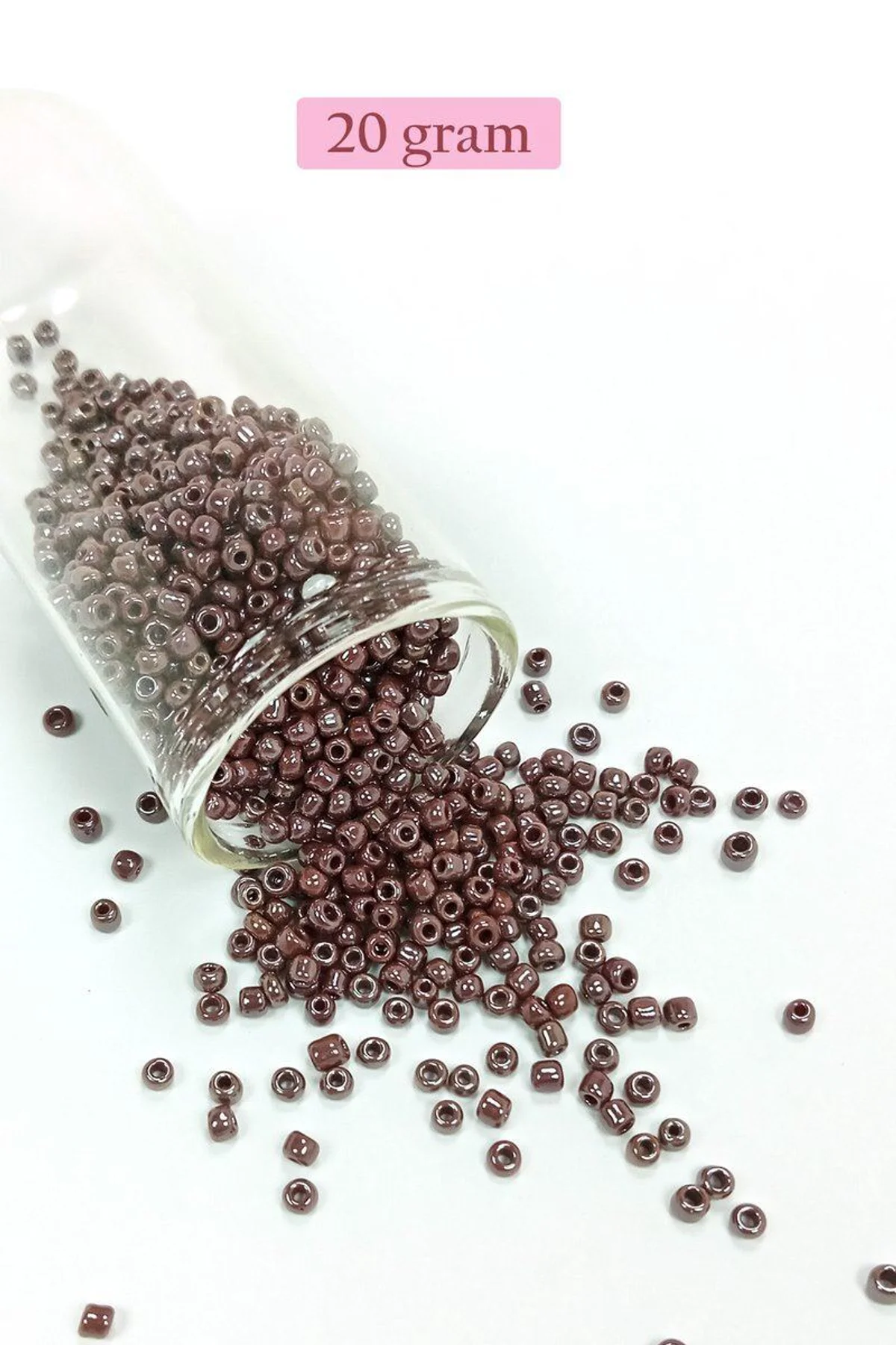 Dökme Cam Kum Boncuk (8/0) 3 mm - 20 Gram - Parlak Koyu Kestane - BNC168 - Just Cheap Store Görsel 5
