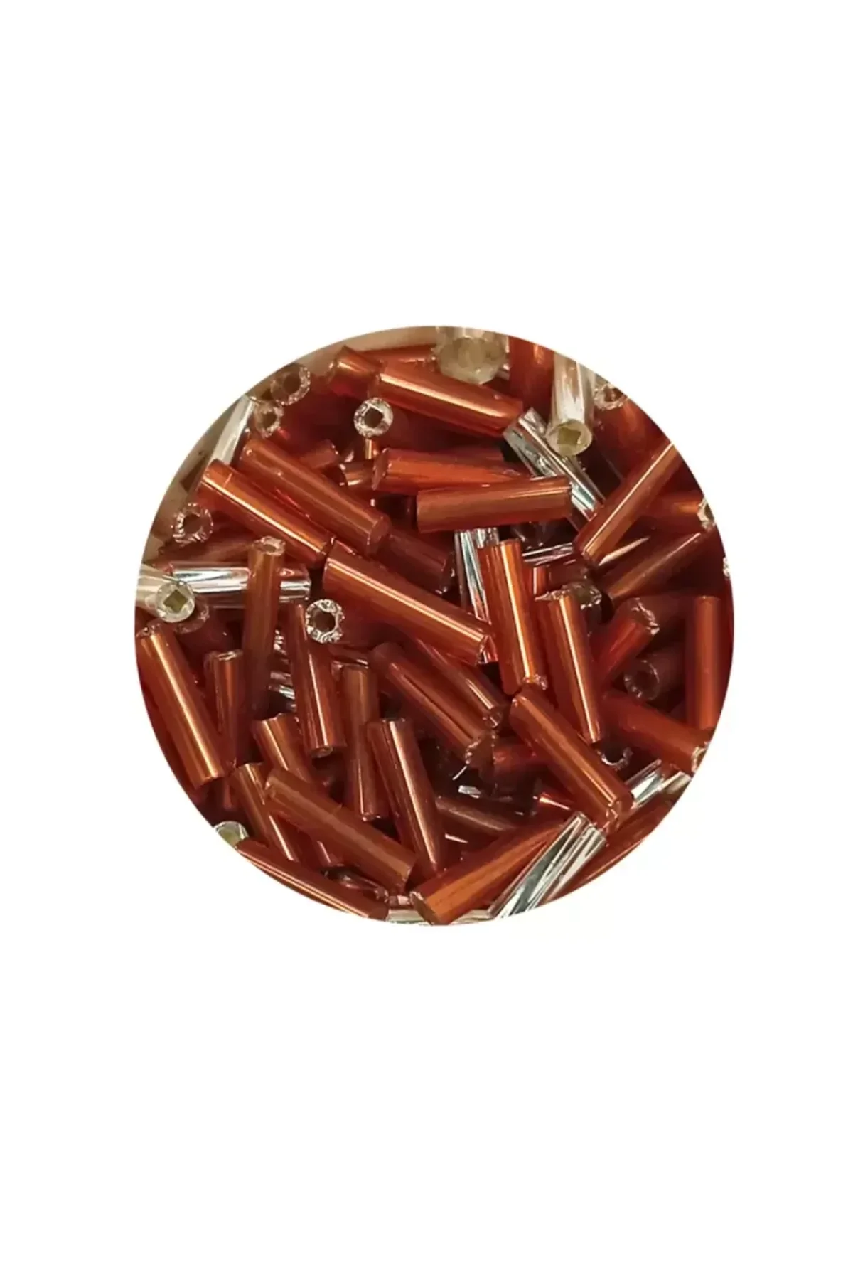 Uzun Boru Kesme Boncuk Çap 2mm Uzunluk 10 mm - 20 Gram - Kahverengi Gümüş - BNC262 - Just Cheap Store Görsel 2