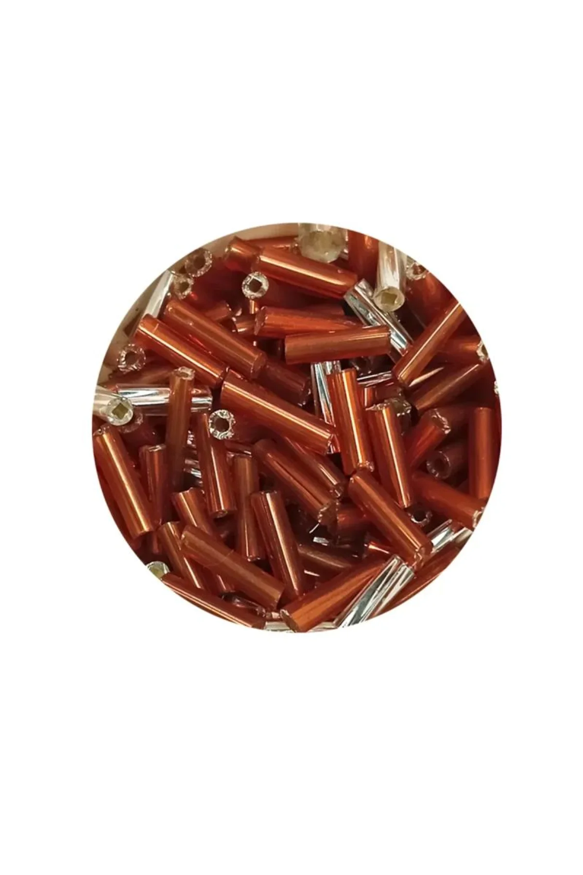 Uzun Boru Kesme Boncuk Çap 2mm Uzunluk 10 mm - 20 Gram - Kahverengi Gümüş - BNC262 - Just Cheap Store Görsel 4