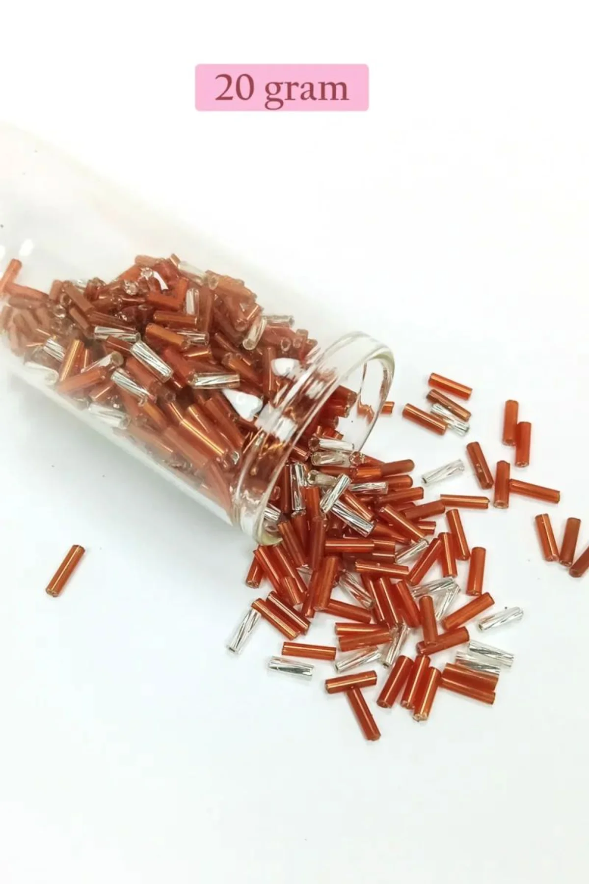 Uzun Boru Kesme Boncuk Çap 2mm Uzunluk 10 mm - 20 Gram - Kahverengi Gümüş - BNC262 - Just Cheap Store Görsel 3