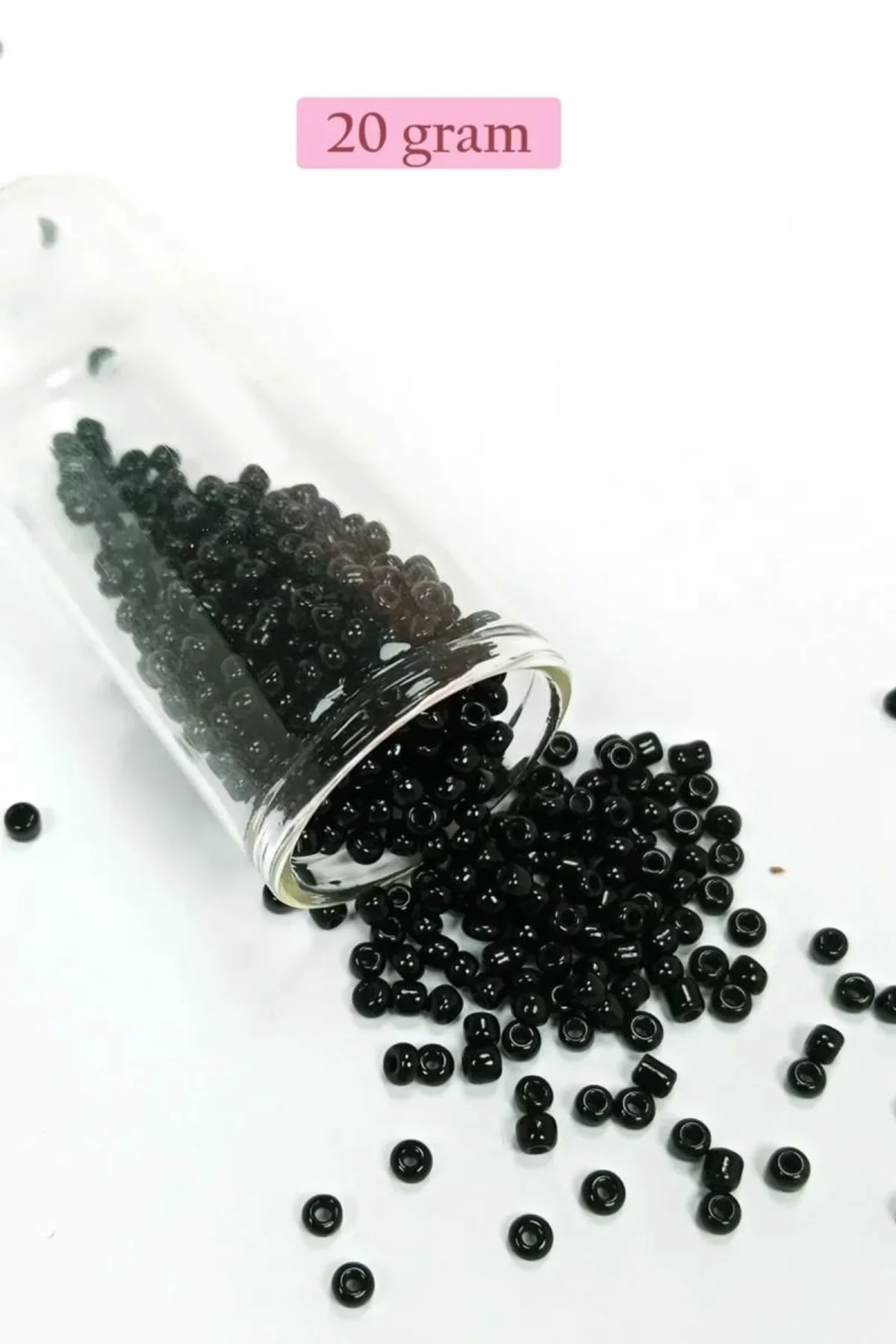 Dökme Cam Kum Boncuk (8/0) 3 mm - 20 Gram - Parlak Siyah - BNC170 - Just Cheap Store Görsel 3