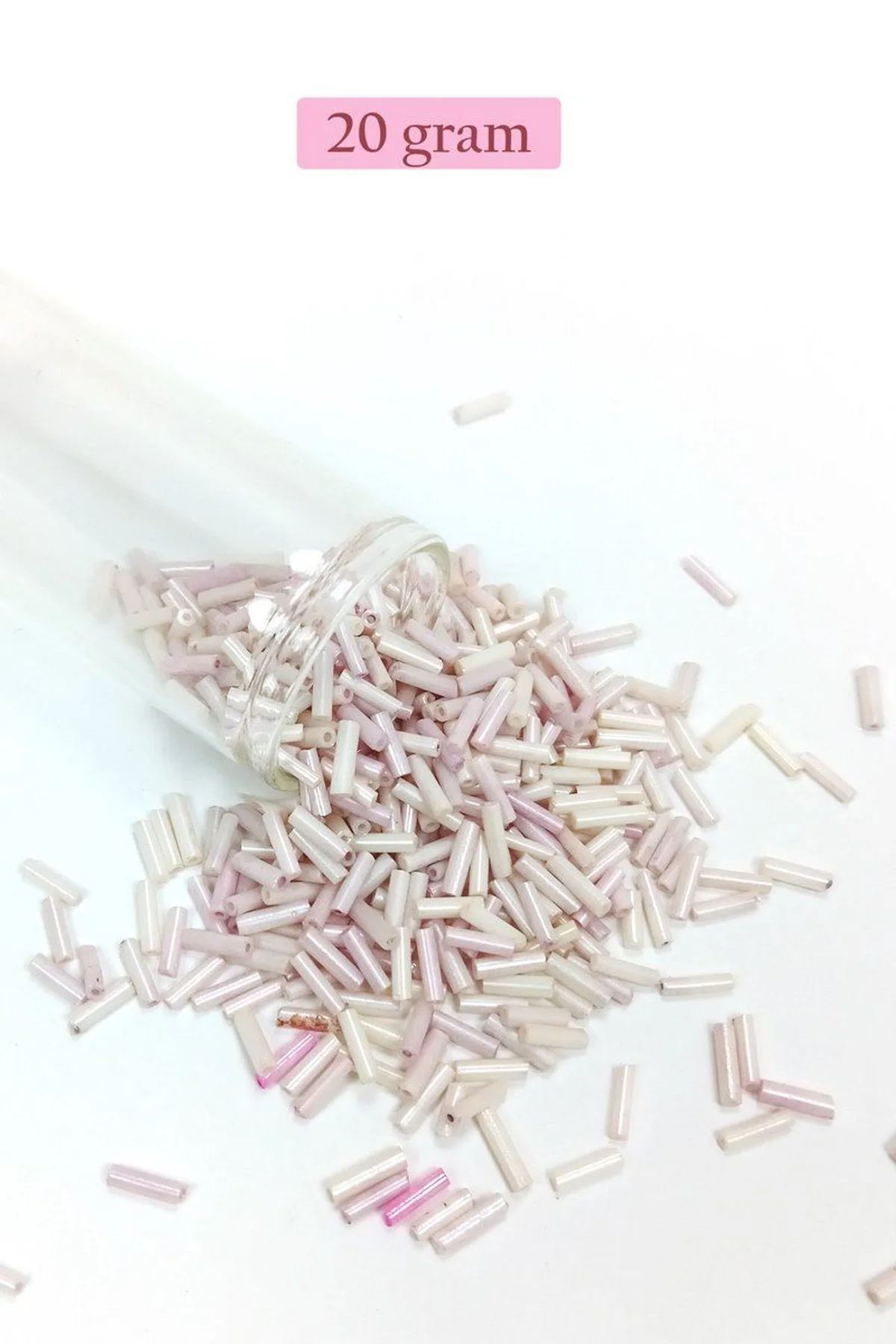 Uzun Boru Kesme Boncuk Çap 2mm Uzunluk 10 mm - 20 Gram - Mat Beyaz - BNC263 - Just Cheap Store Görsel 5